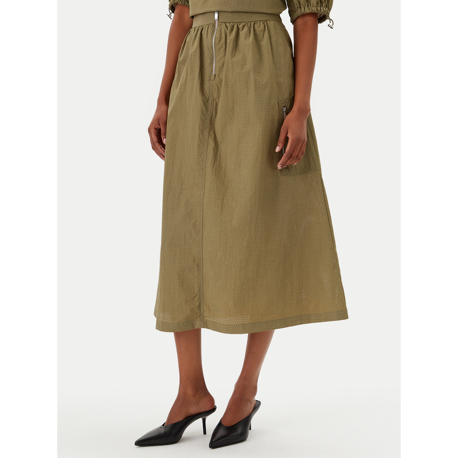 DKNY Trapezförmiger Rock P5BNSAFC Grün Regular Fit