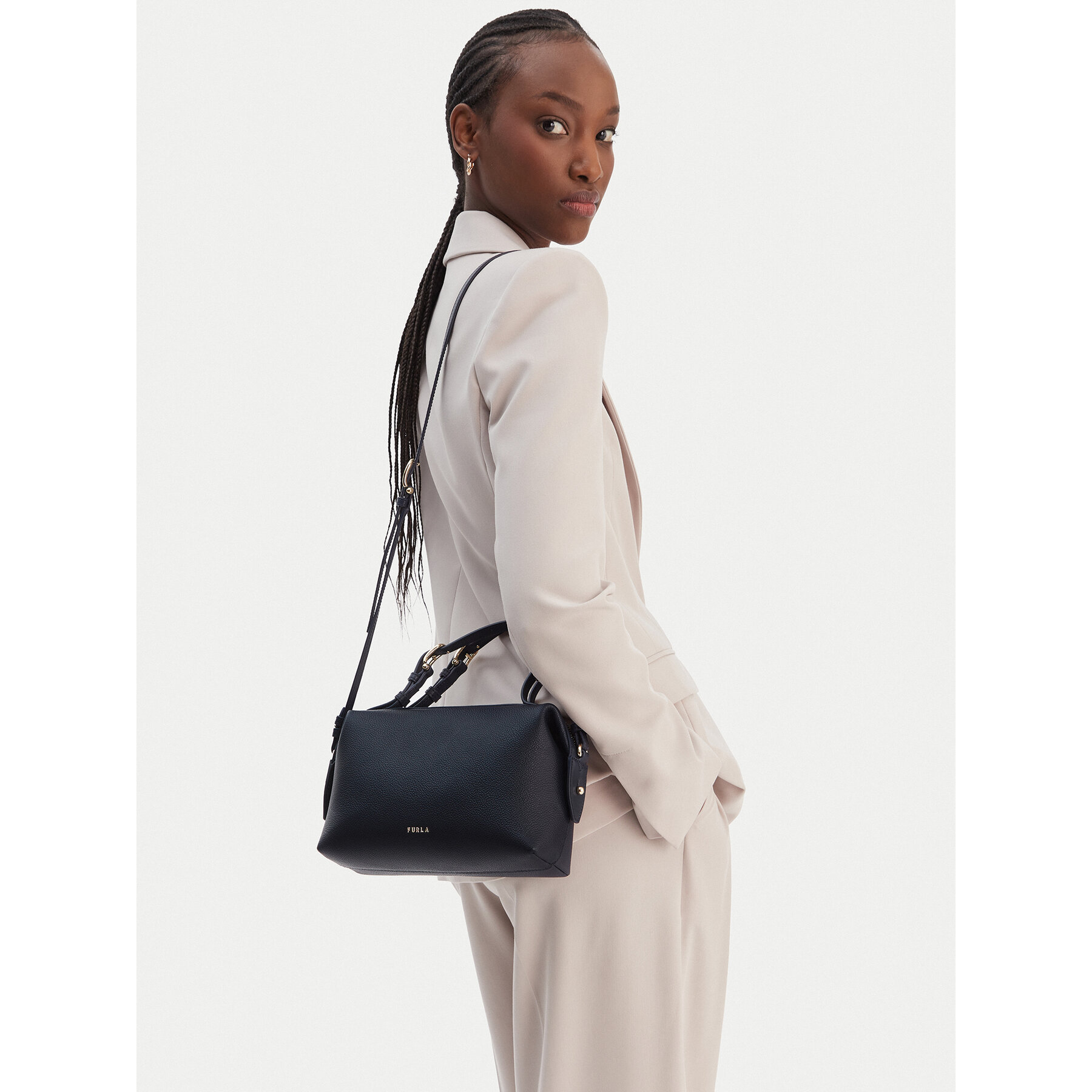 Geantă Furla Double Mini WE00870 BX3036 KH 4852S Bleumarin