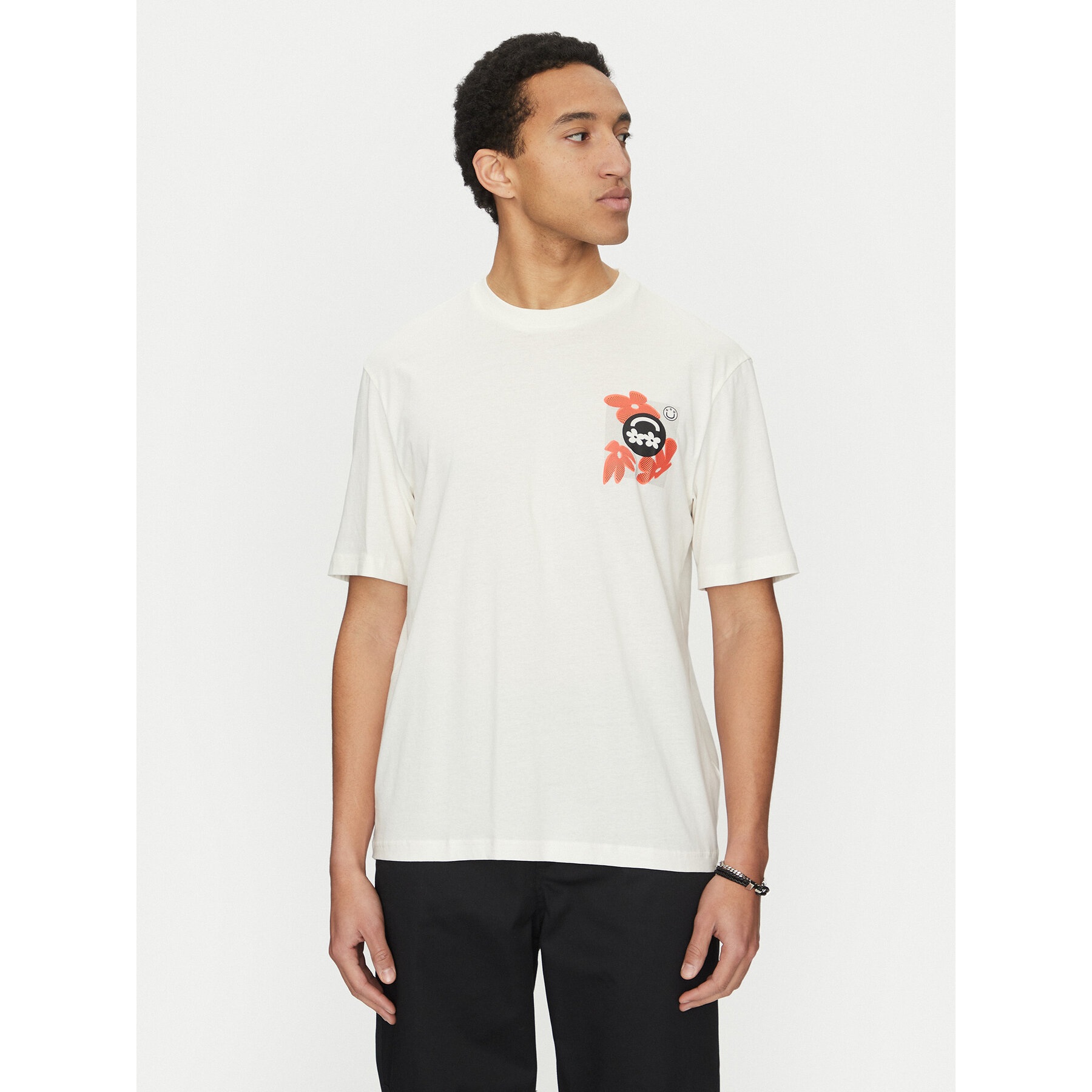 HUGO T-shirt Nufloro 50533387 Bianco Regular Fit