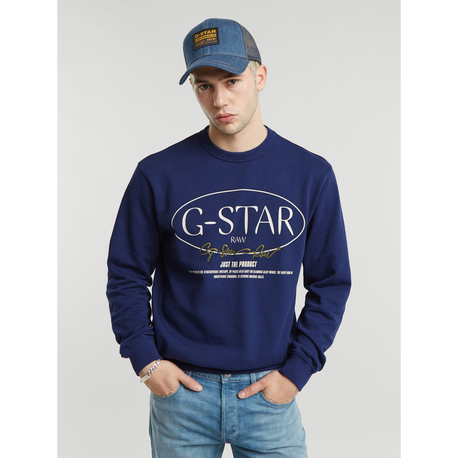 G-Star Raw Sweatshirt Circle D25100-D257 Blau Regular Fit