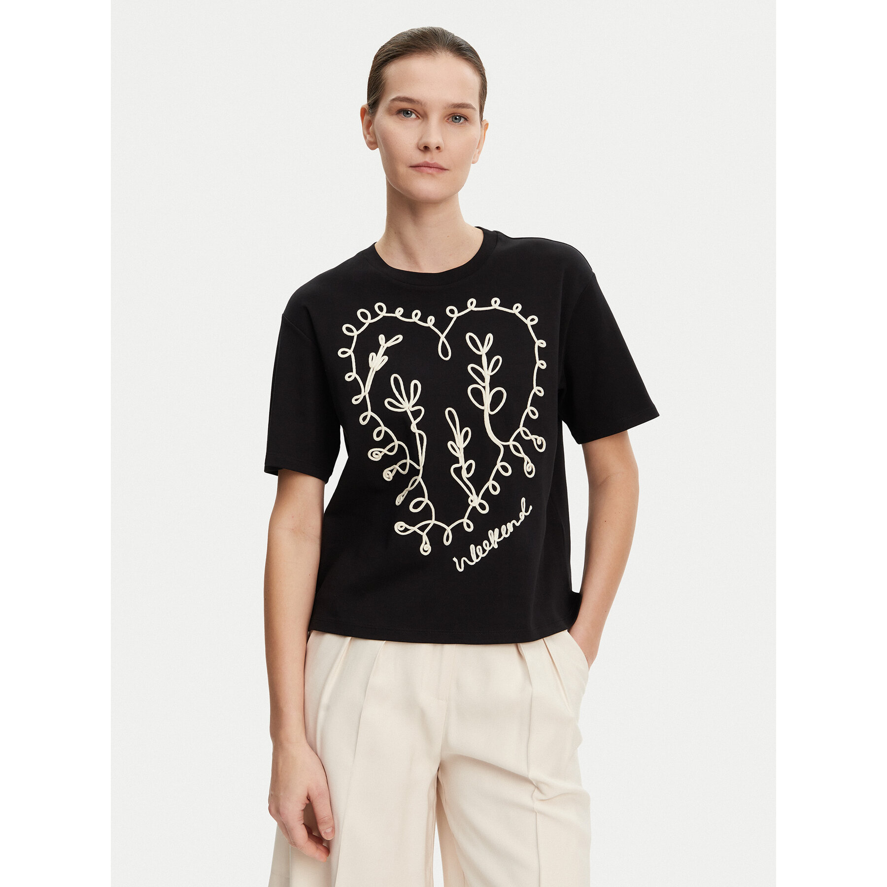 Weekend Max Mara T-shirt Lecco 2515941052 Nero Boxy Fit