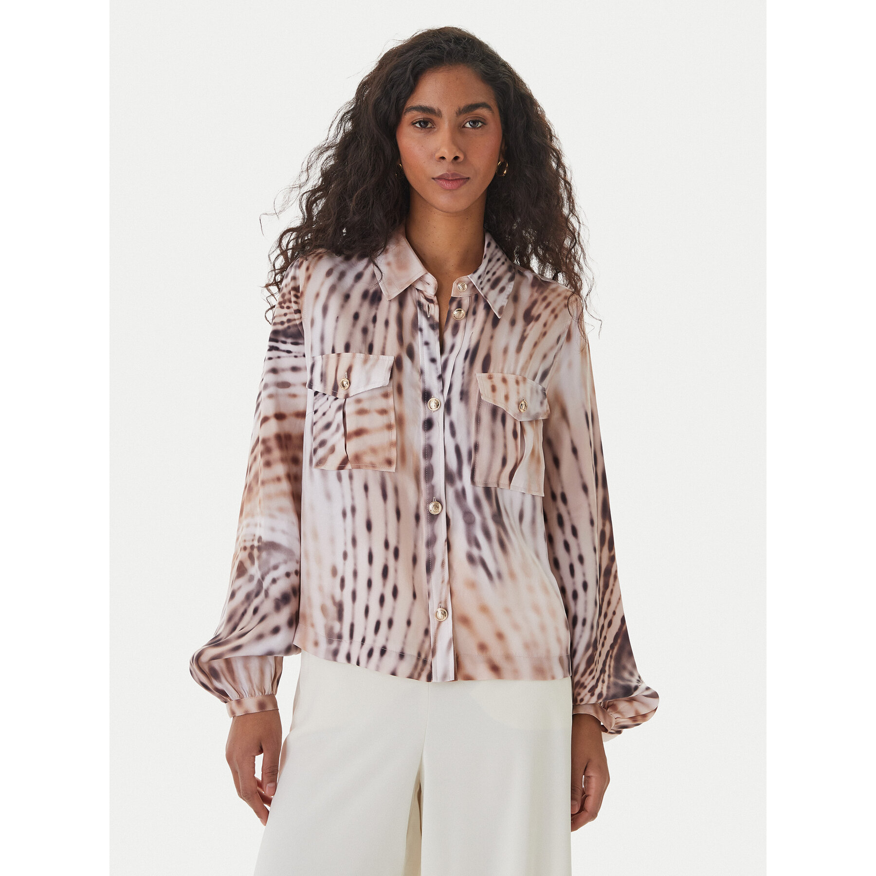 Guess Hemd W6GH22 W1789 Beige Regular Fit