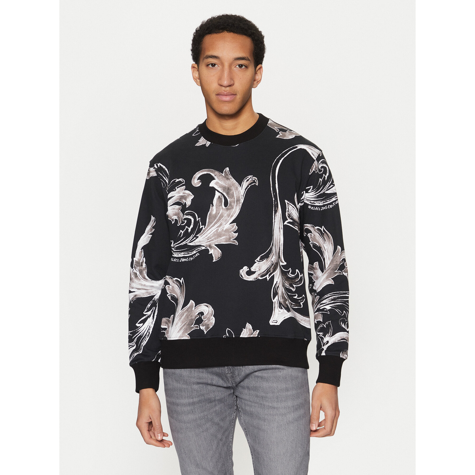 Versace Jeans Couture Sweatshirt 78GAI3R0 Schwarz Regular Fit