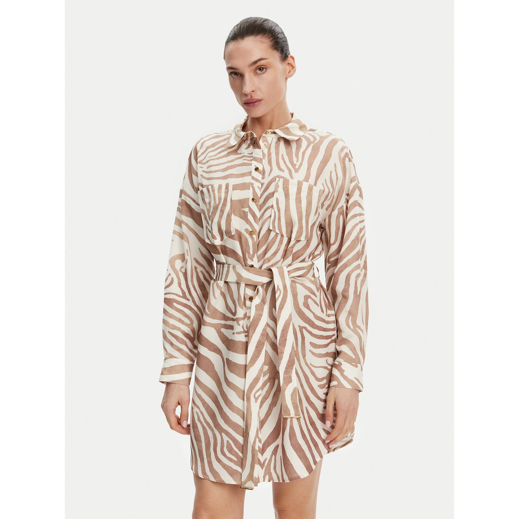 Marciano Guess Hemdkleid 5GGK41 7314A Beige Regular Fit