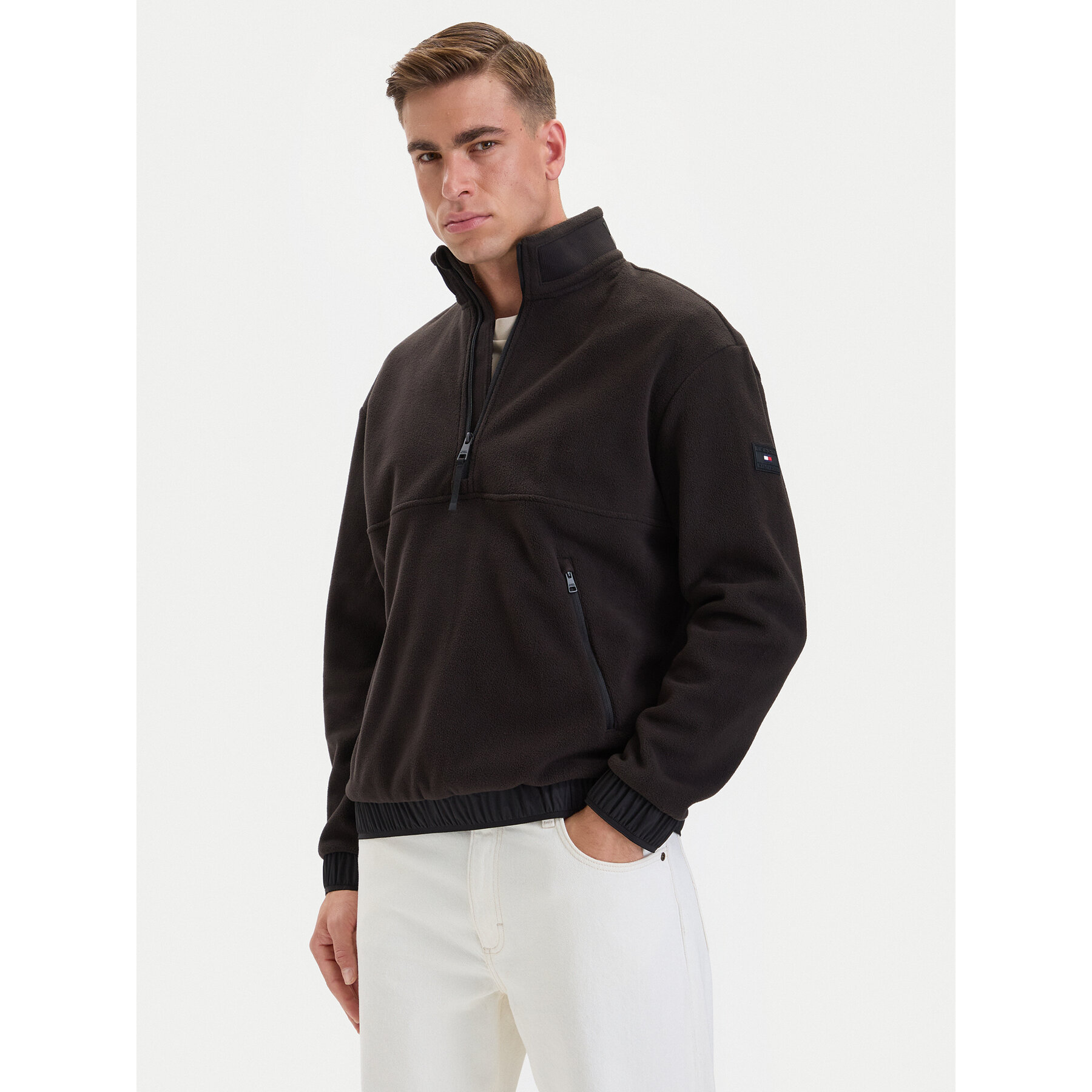 Tommy Hilfiger Fleecejacke MW0MW44679 Schwarz Regular Fit