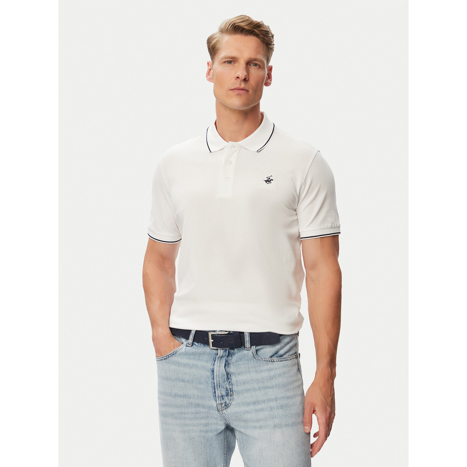 Beverly Hills Polo Club Polo majica P-SS26M-P42561 Bela Regular Fit