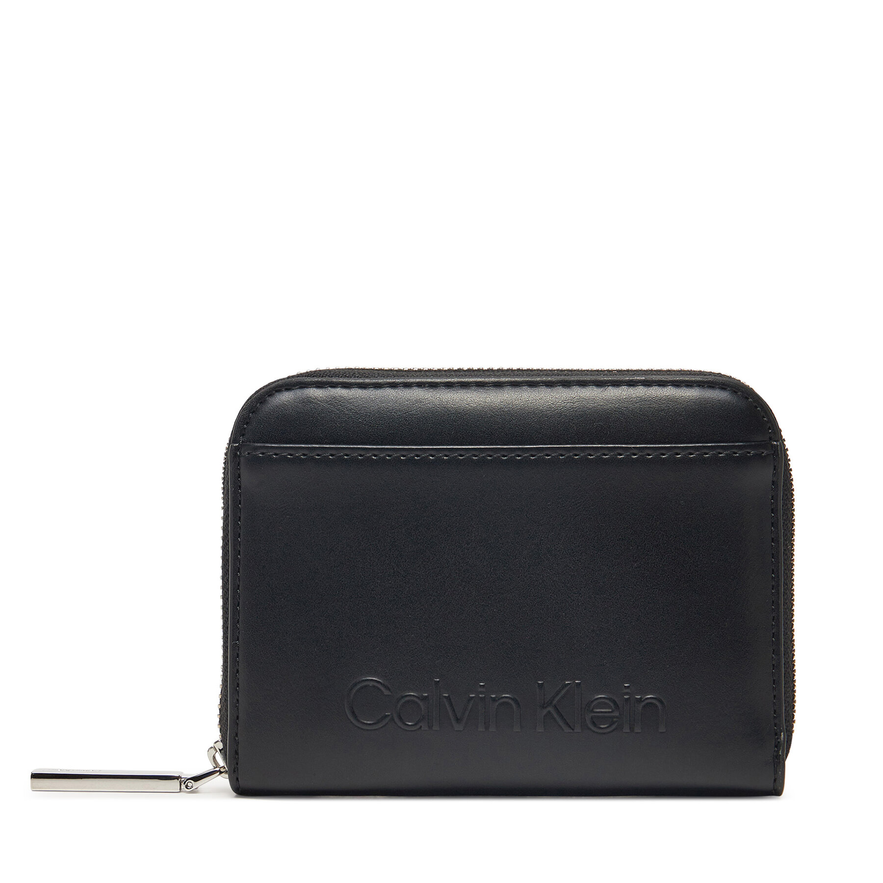 Női pénztárca Calvin Klein Embossed Logo Medium Zip Around K60K612965 Fekete