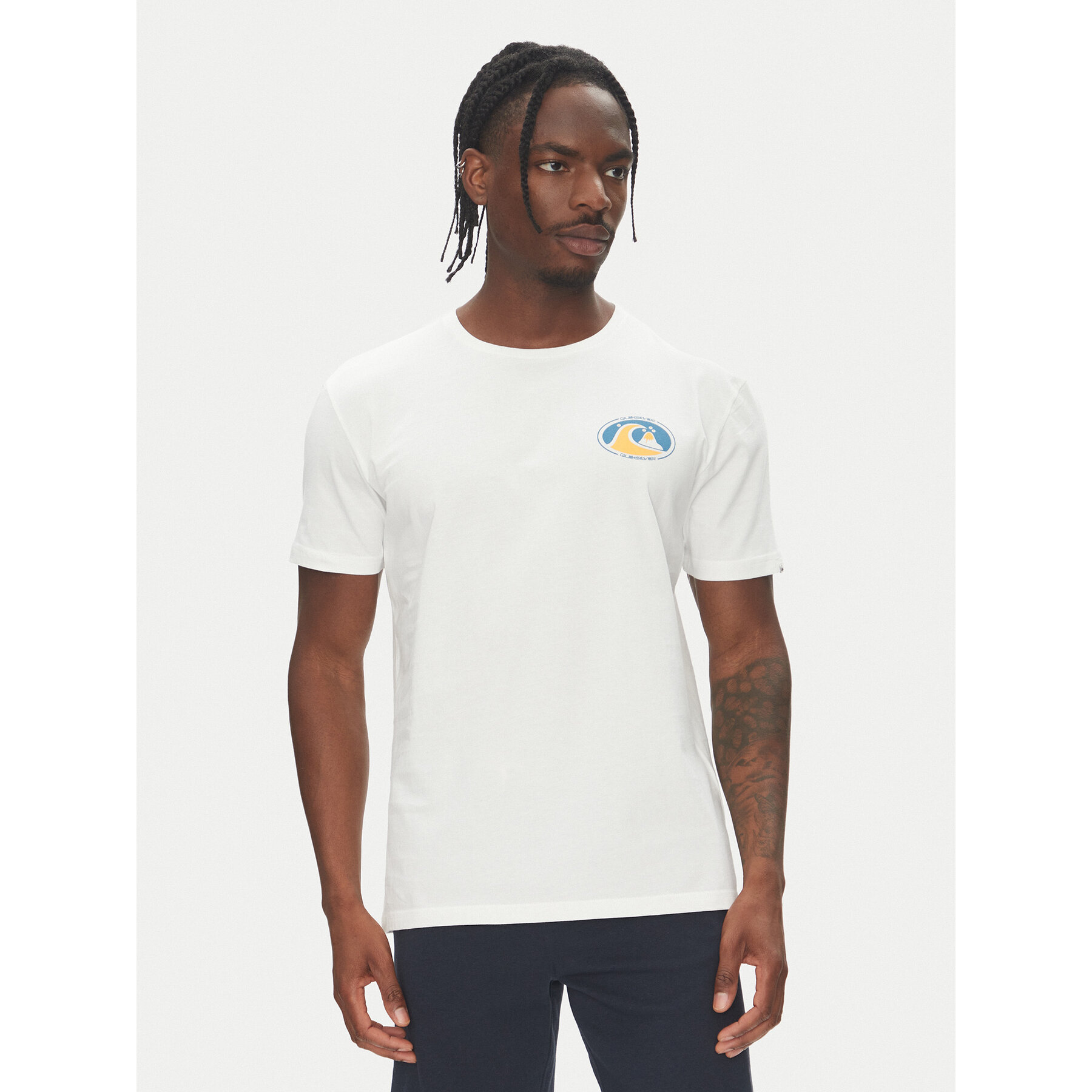 Quiksilver Póló Ev Flower Chaos Ss EQYZT08050 Fehér Regular Fit