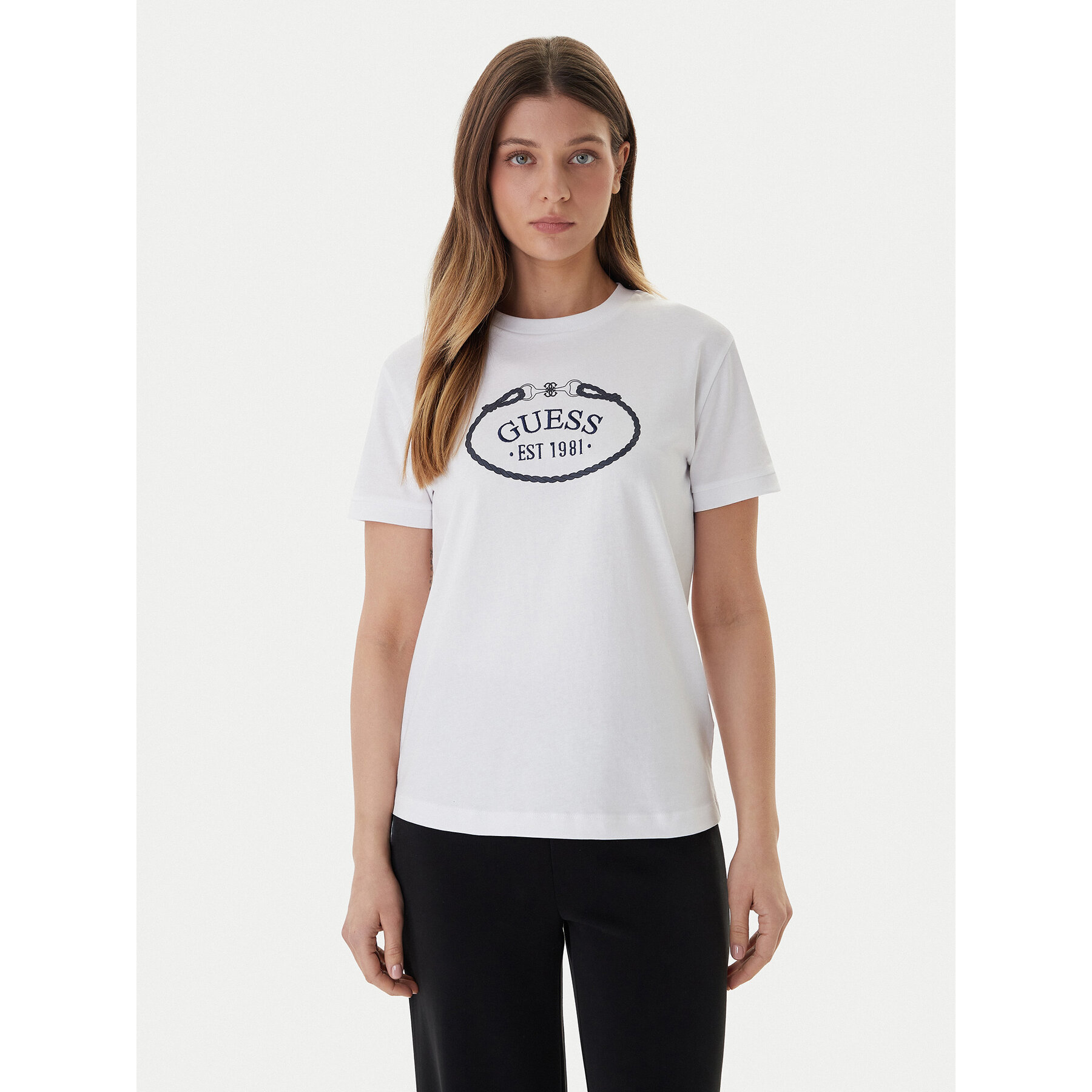 Guess T-shirt V6RI04 K8FQ4 Bijela Regular Fit