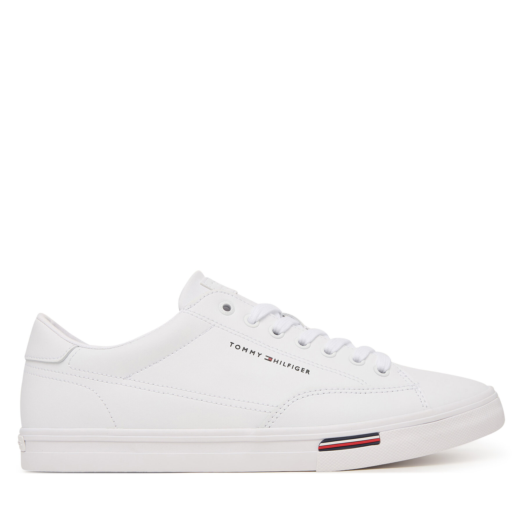 Sneakersy Tommy Hilfiger Signature Midsole Lace-Up Trainers With Leather FM0FM05814 Biela