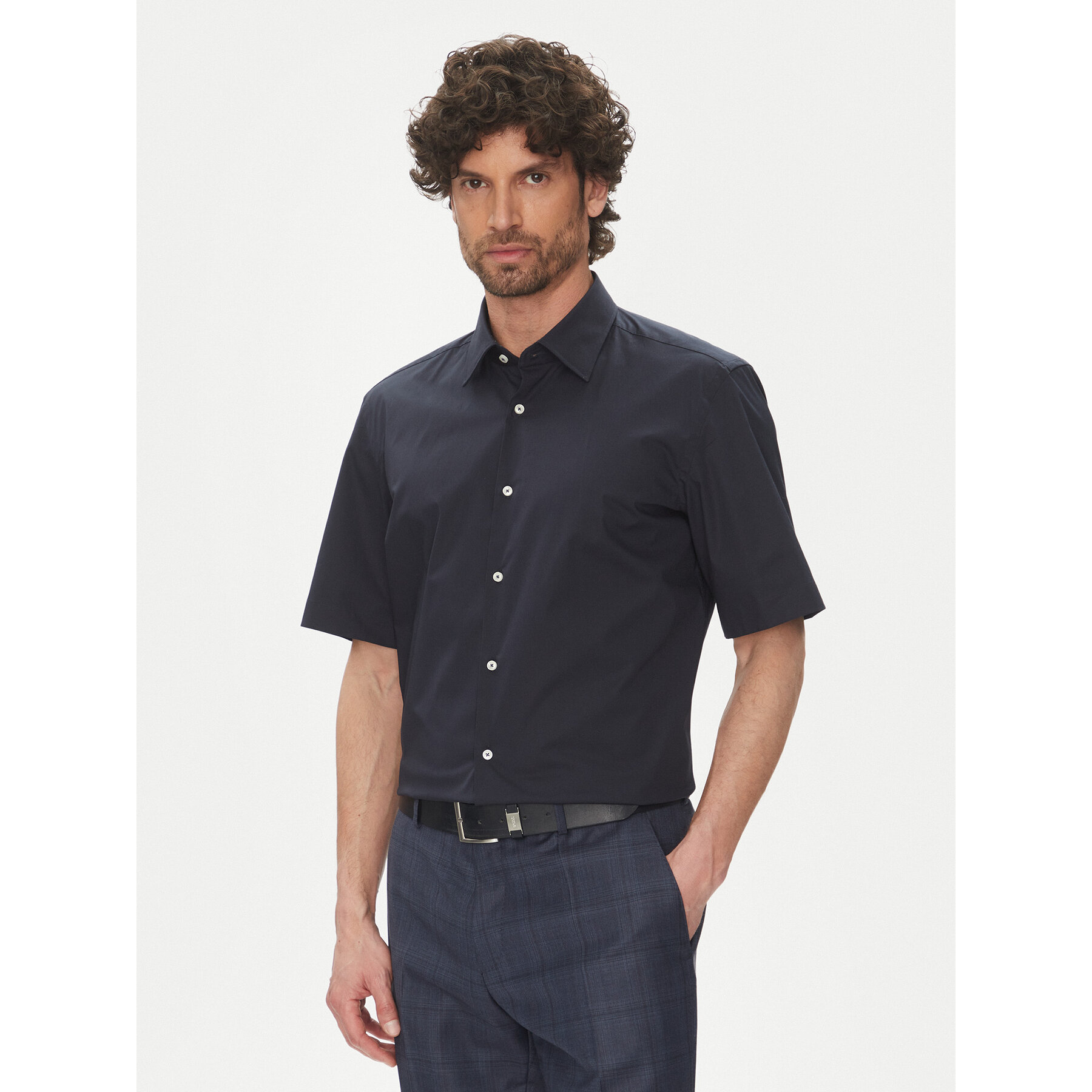 BOSS Hemd H-Joe 50539774 Dunkelblau Regular Fit