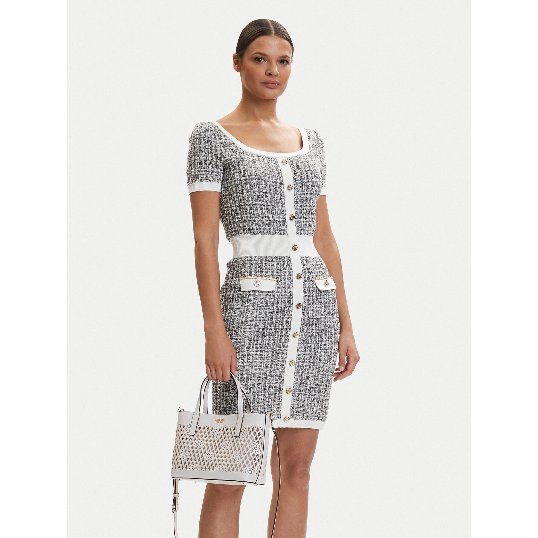 Geantă Guess Letty Mini HWPG99 11750 Alb