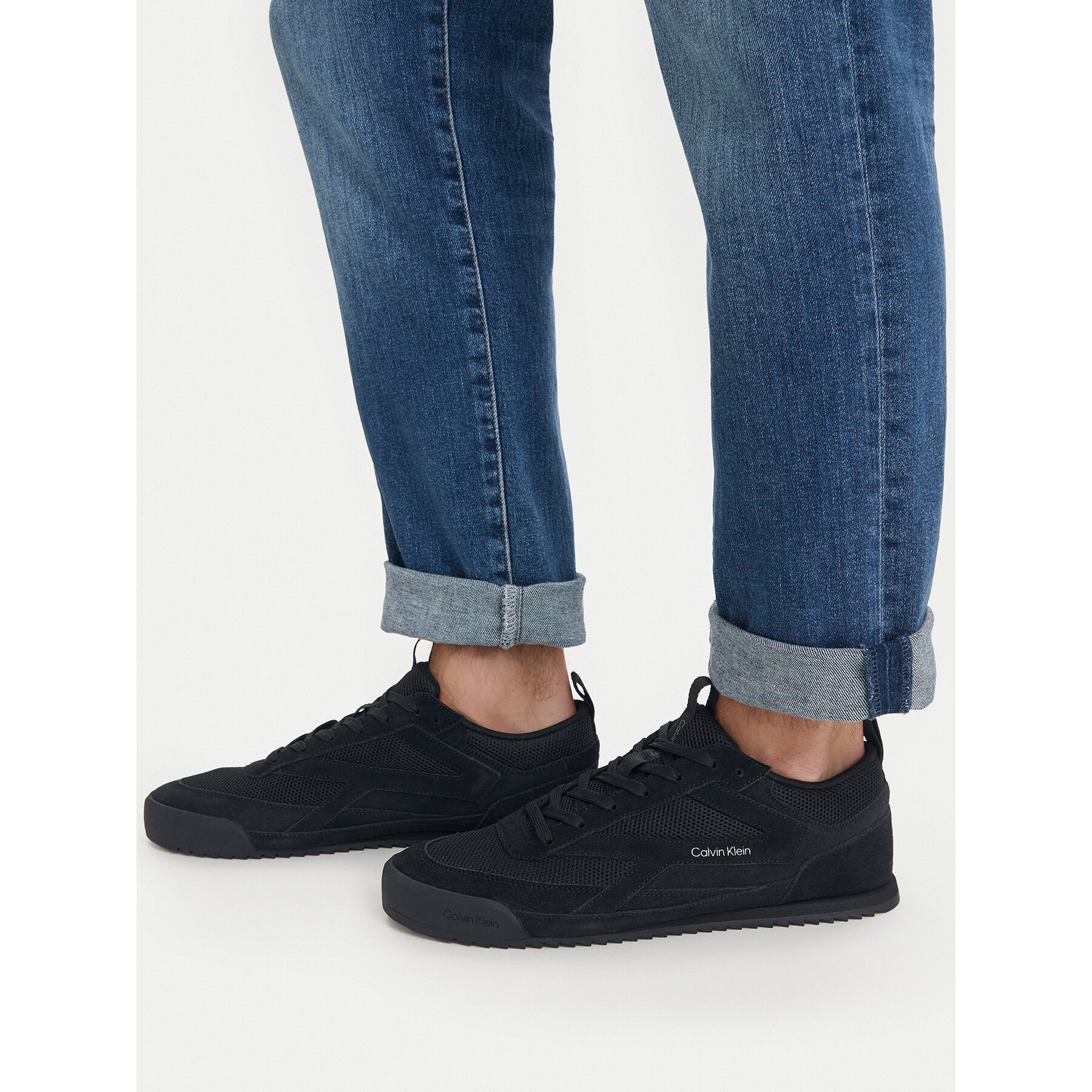 Sneakers Calvin Klein Low Pro Runner Mix Mat HM0HM02208 Negru