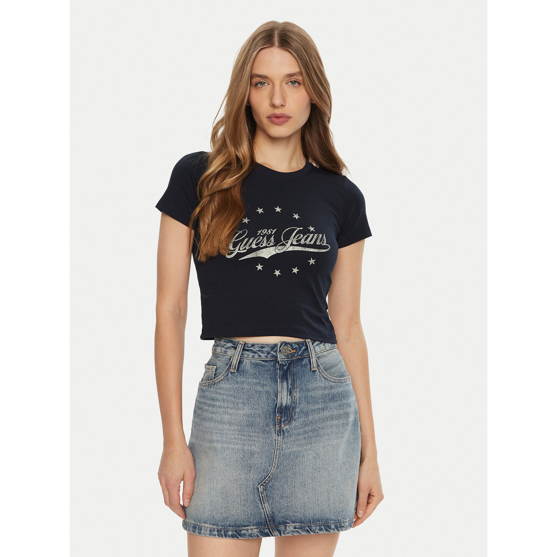 Guess Jeans Póló W5RI59 J1314 Sötétkék Regular Fit