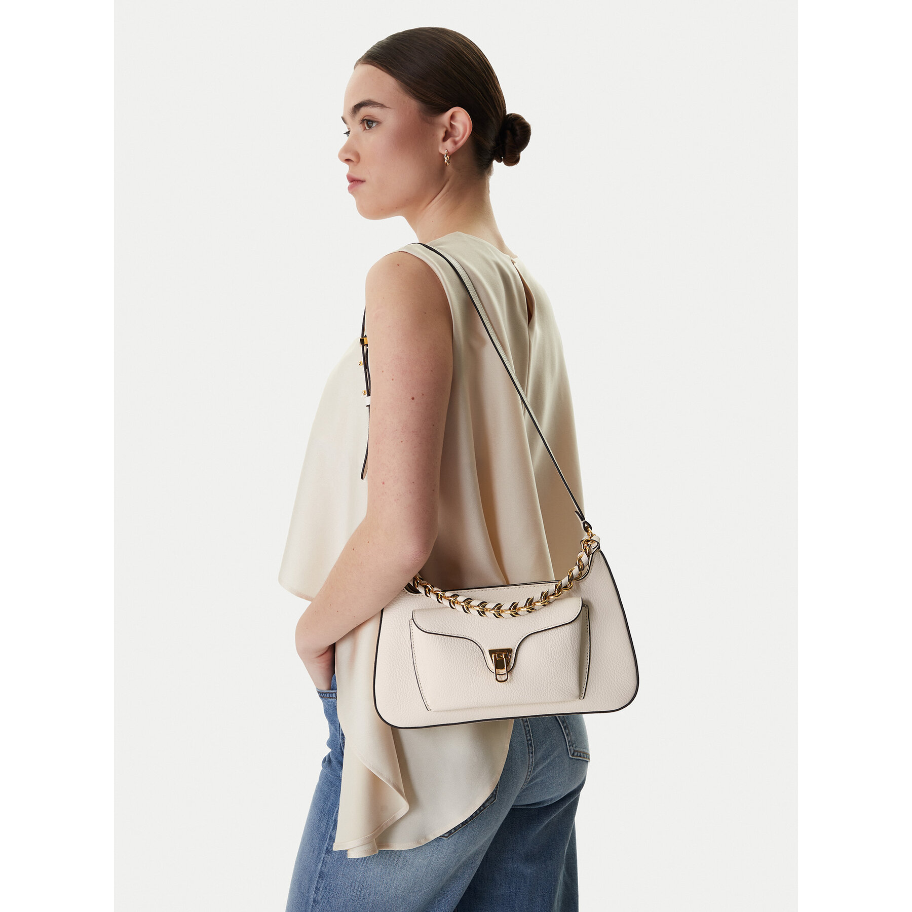 Geantă Coccinelle TFK Coccinelle Beat Generatio E1 TFK 12 01 01 Écru