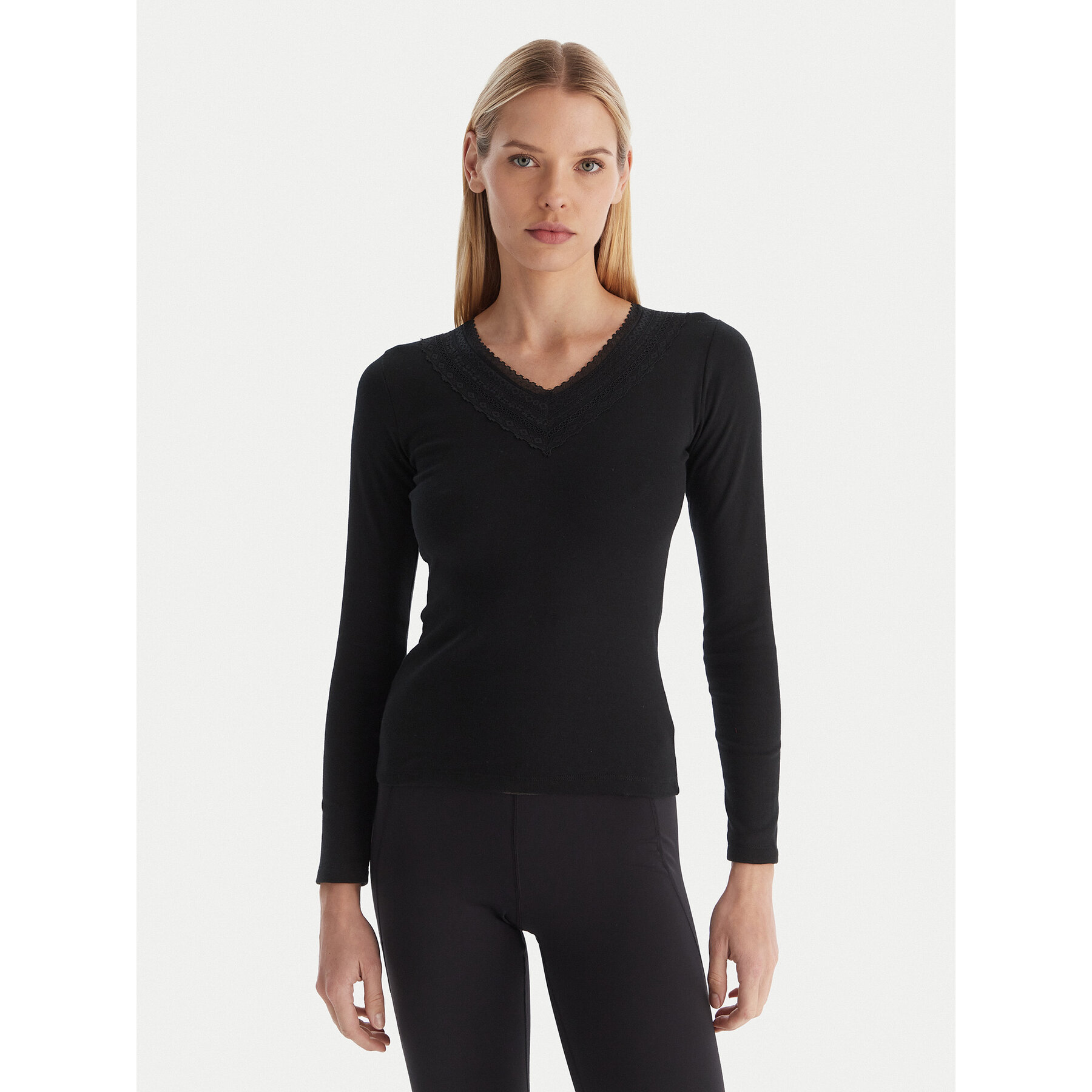 Ysabel Mora Thermoaktive Unterwäsche Oberteil 70009 Schwarz Slim Fit