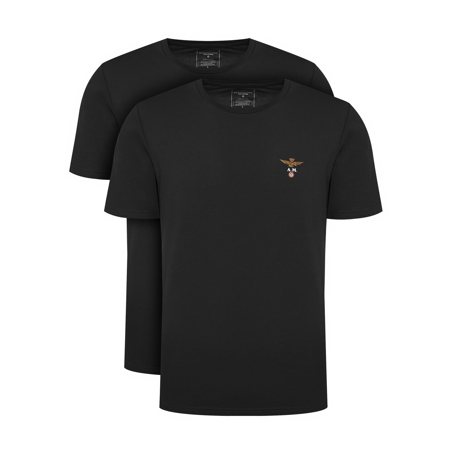 Aeronautica Militare Σετ t-shirts AM1UTI001B Μαύρο Regular Fit
