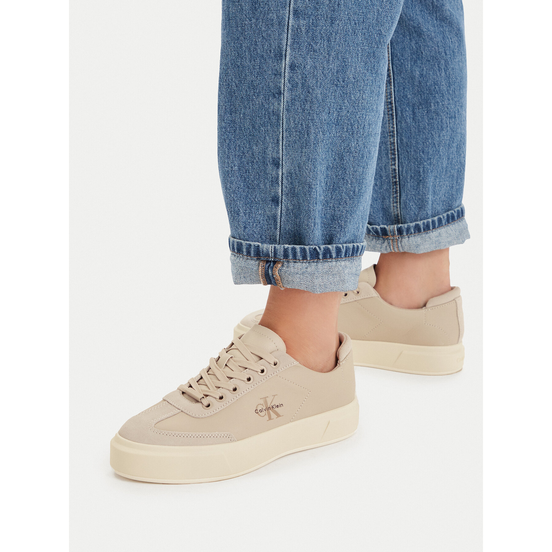 Tenisice Calvin Klein Basket Cups Lup Wt Lth Su HW0HW02984 Bež