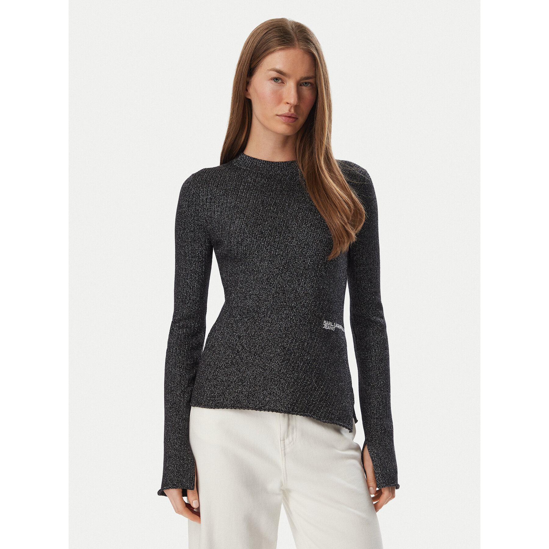 Karl Lagerfeld Jeans Pullover B4W18005 Schwarz Slim Fit