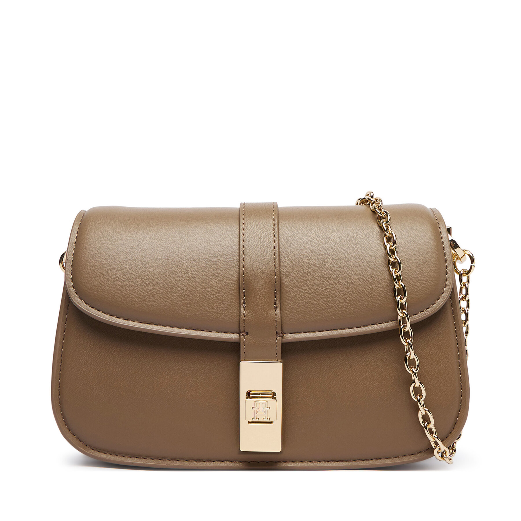 Geantă Tommy Hilfiger Th Heritage Chain Crossover AW0AW19319 Bej