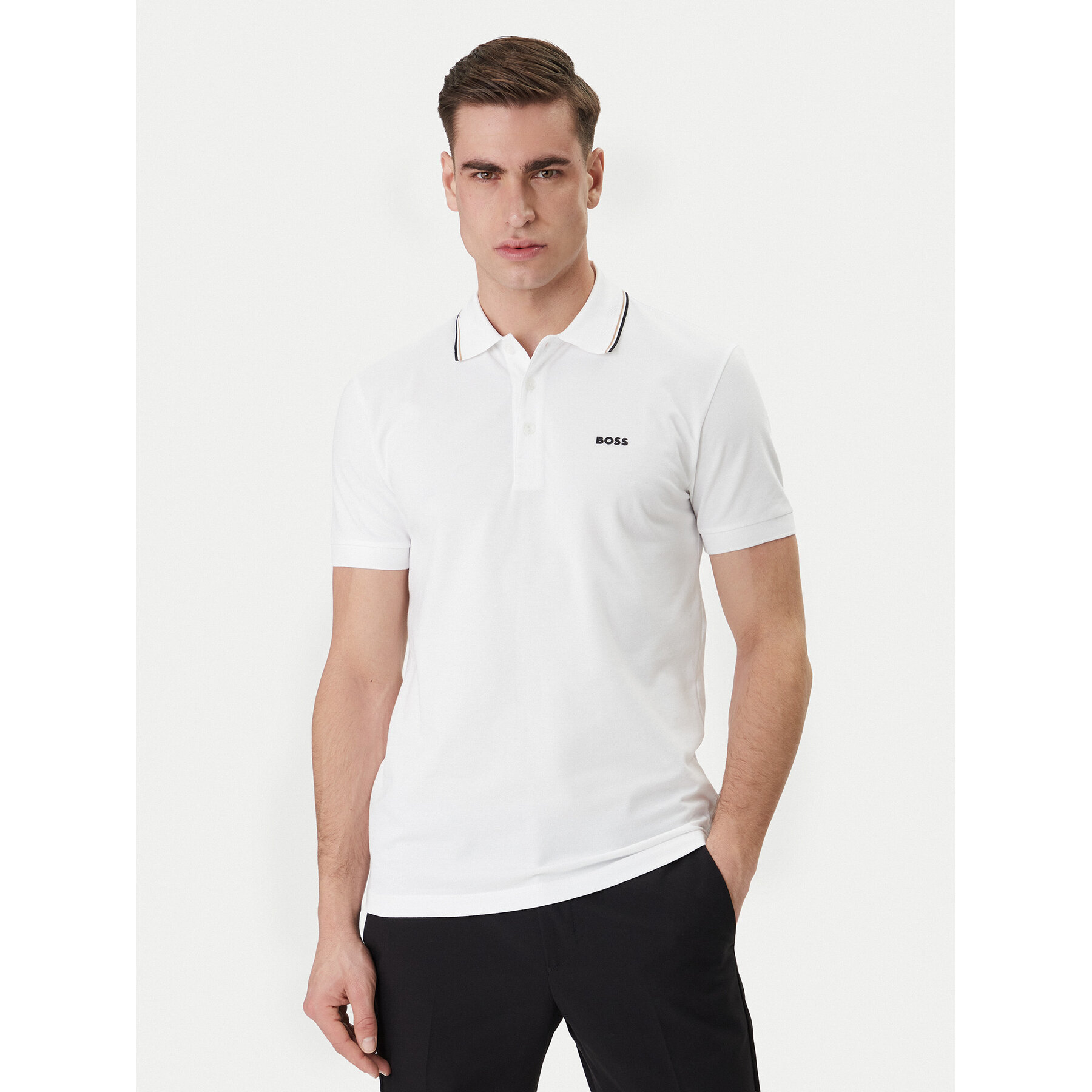 Boss Poloshirt Birdie Paule 50559365 Weiß Slim Fit