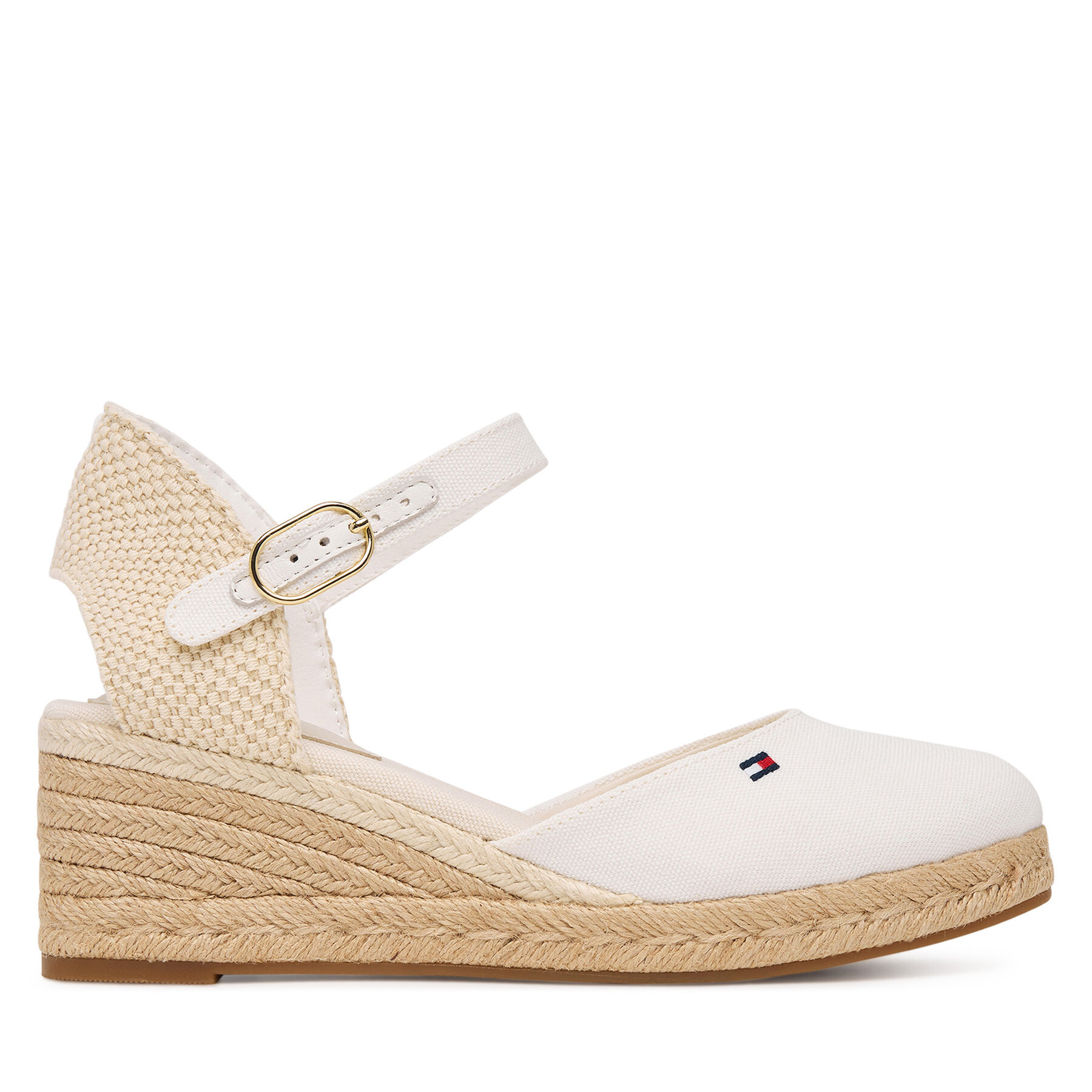 Еспадрили Tommy Hilfiger Mid Wedge Espad Closed Toe FW0FW09233 Екрю