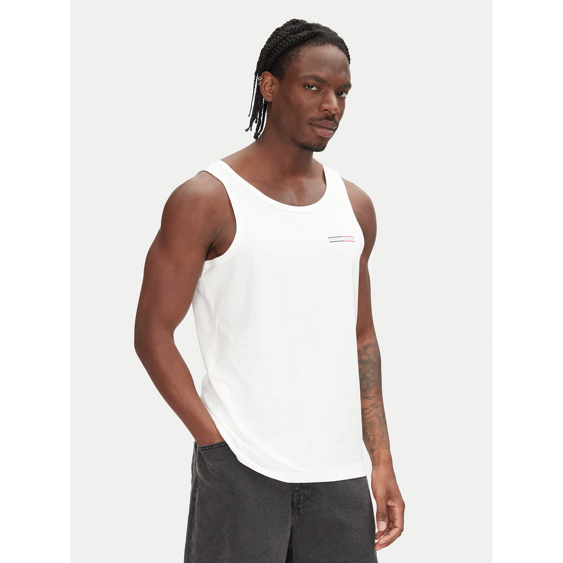Tommy Jeans Majica brez rokavov Entry Graphic DM0DM20790 Écru Slim Fit