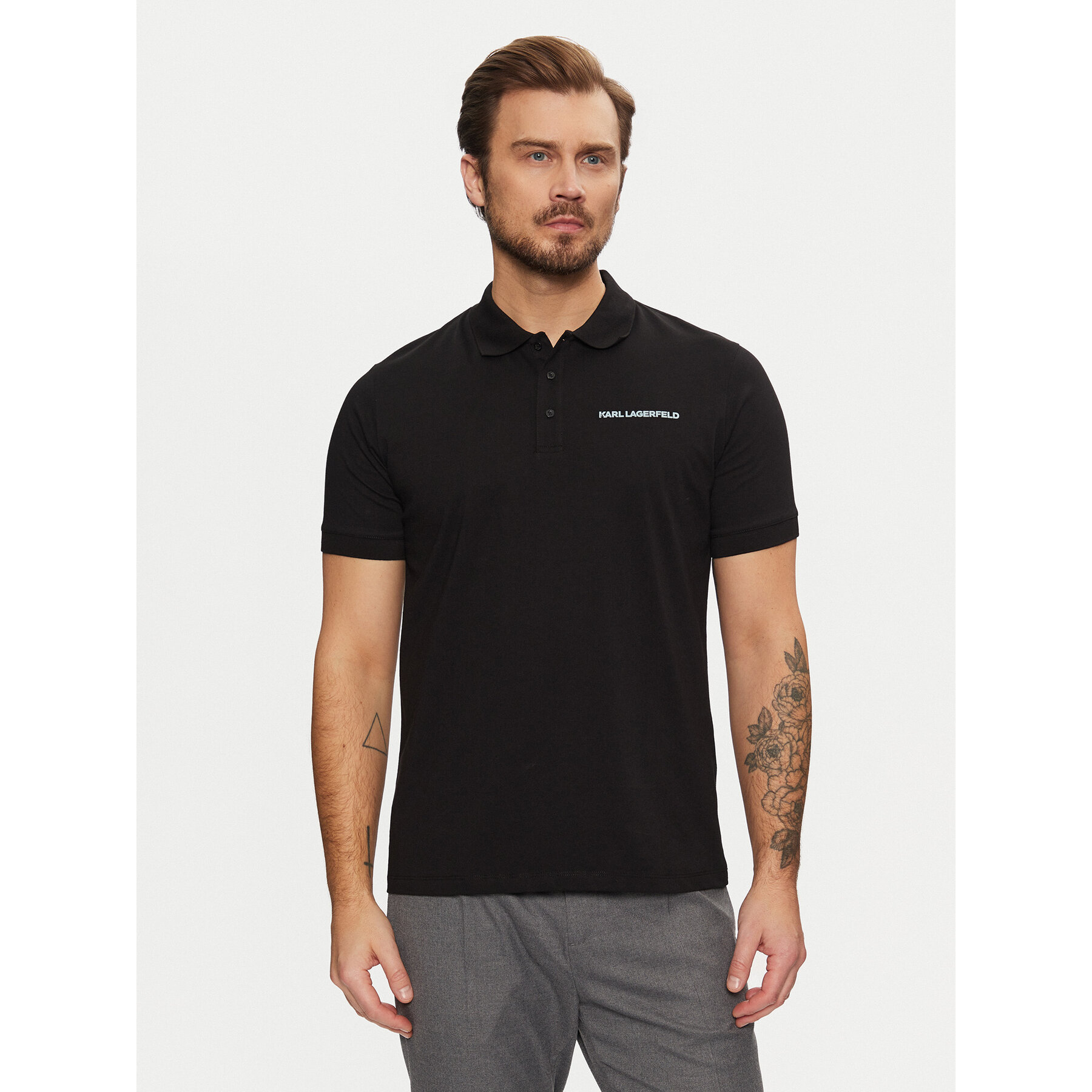 KARL LAGERFELD Pólóing 745094 551225 Fekete Regular Fit