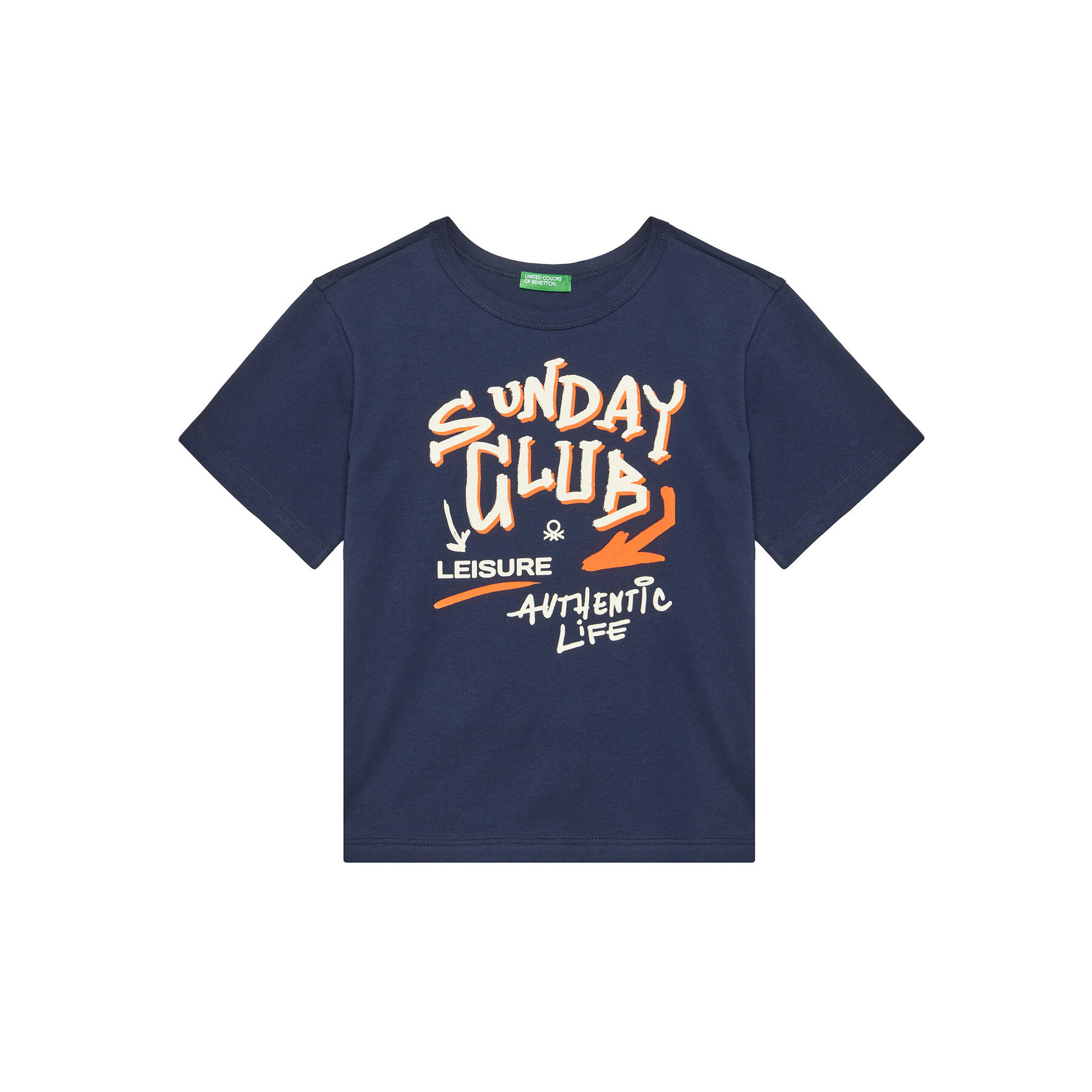 United Colors Of Benetton T-shirt 3JERG10JQ Blu scuro Regular Fit