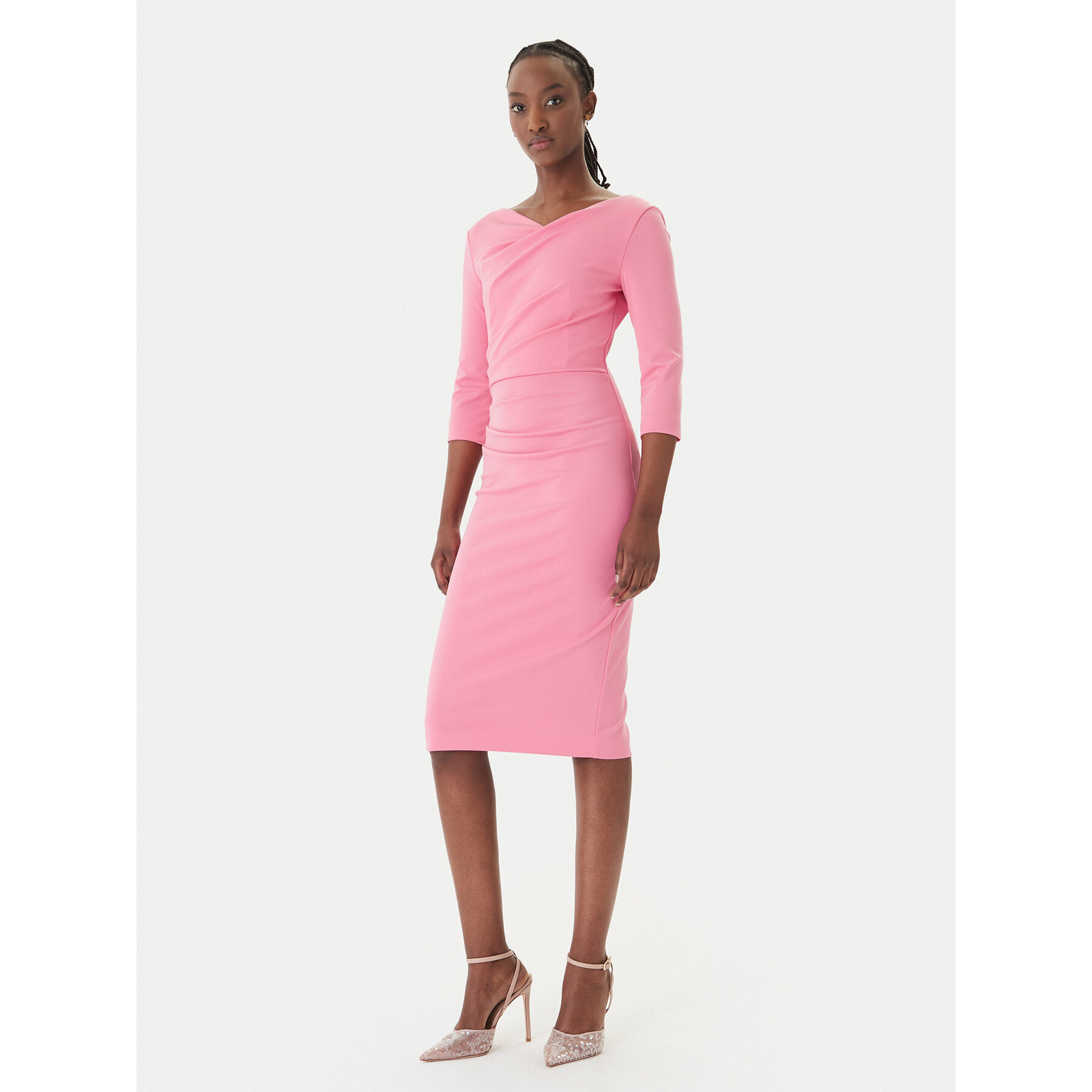 Rinascimento Coctailkleid CFC0127699003 Rosa Slim Fit