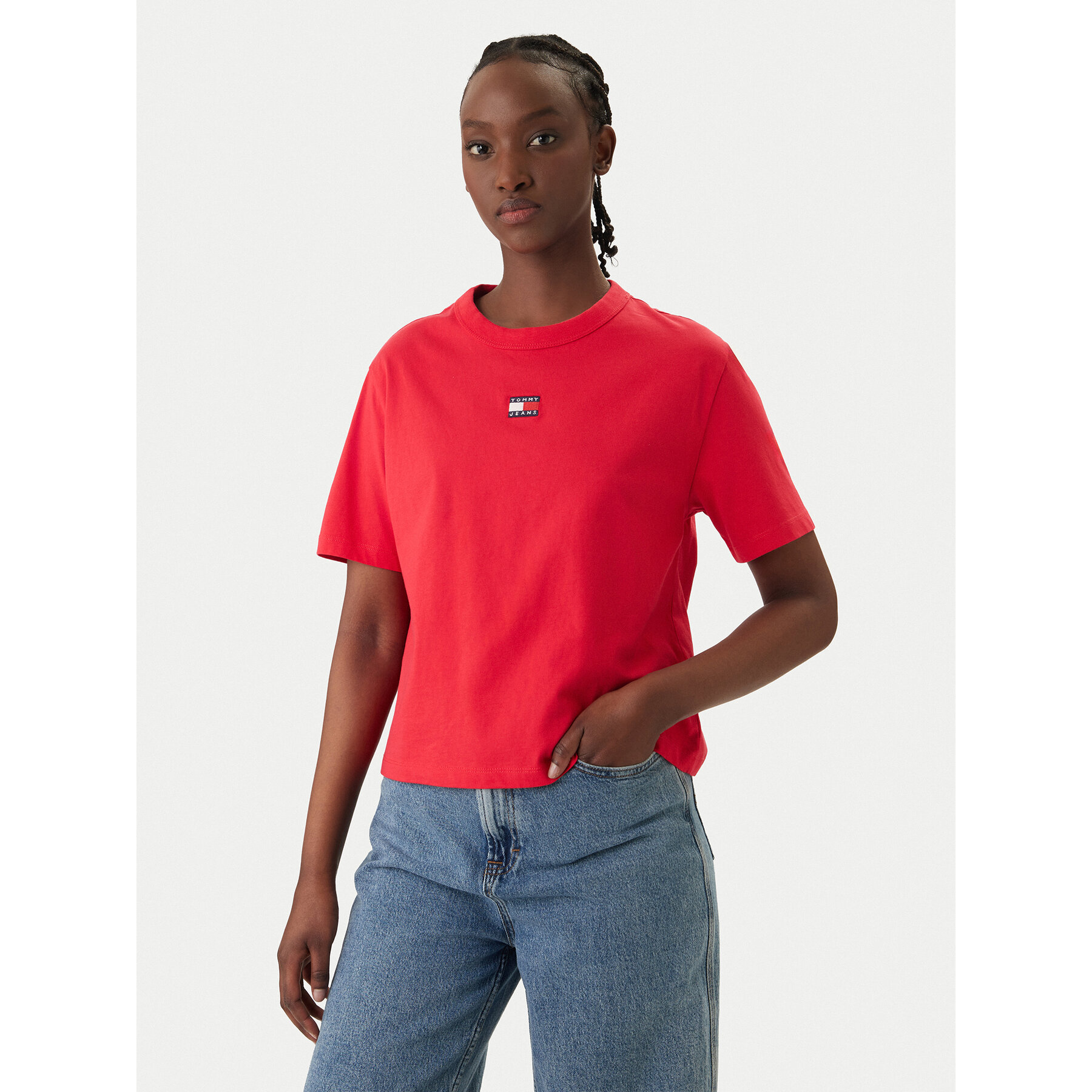 Tommy Jeans T-Shirt DW0DW22202 Rot Boxy Fit