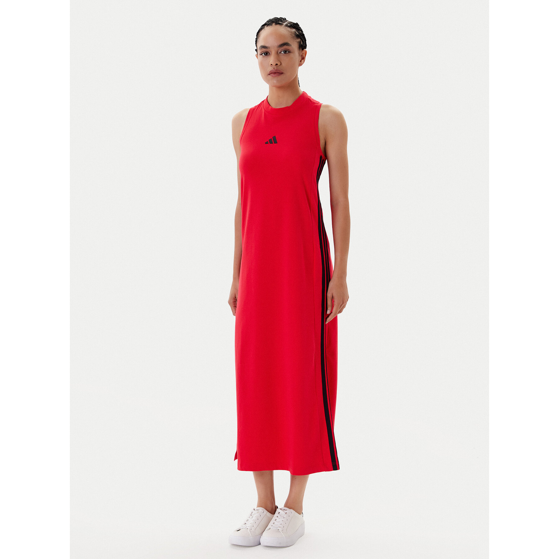Adidas Kleid Für Den Alltag Essentials 3-Stripes JE1206 Rot Regular Fit