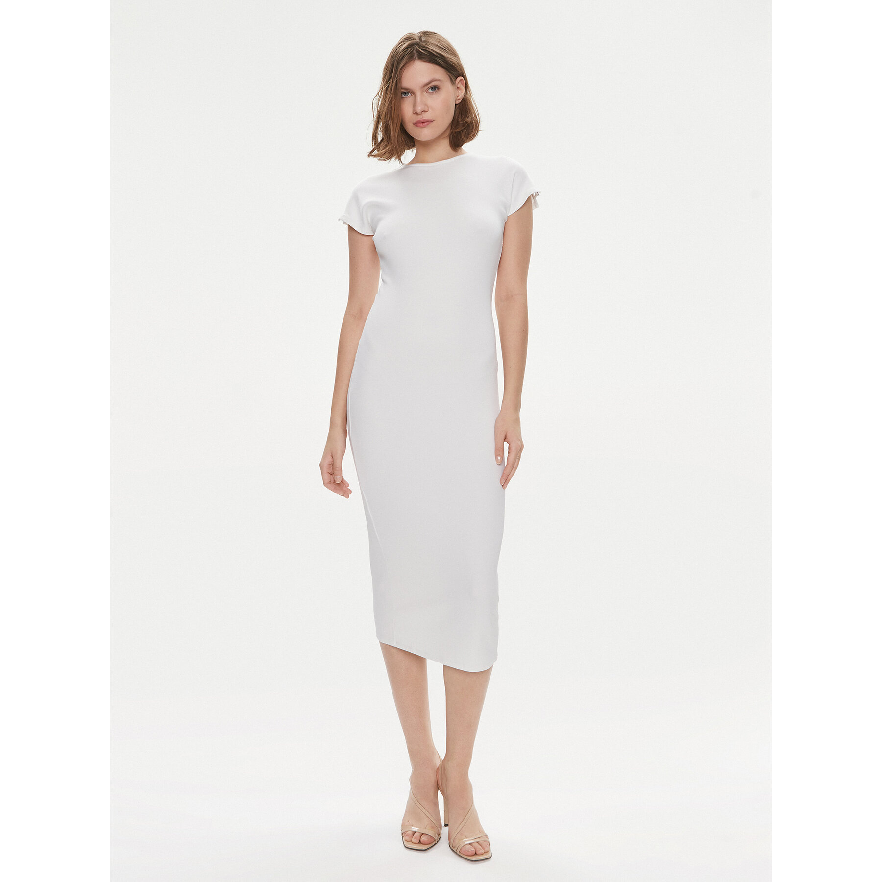 Calvin Klein Sommerkleid Q-Nova K20K206537 Weiß Slim Fit