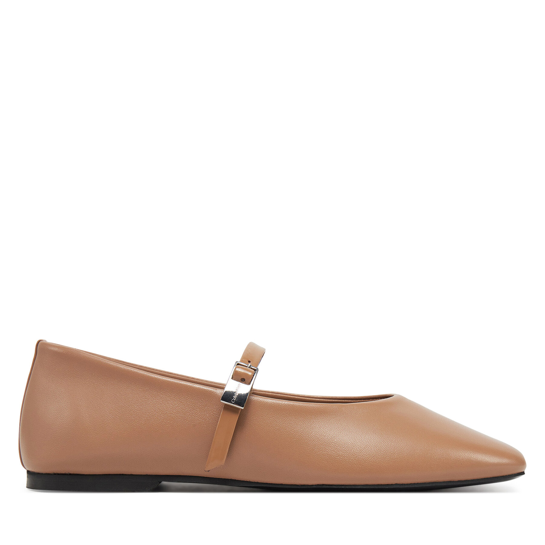 Donna Ballerine Calvin Klein, Taglia 37, Marrone, Ballerina New Buckle - Lth HW0HW02483, taglia : 37