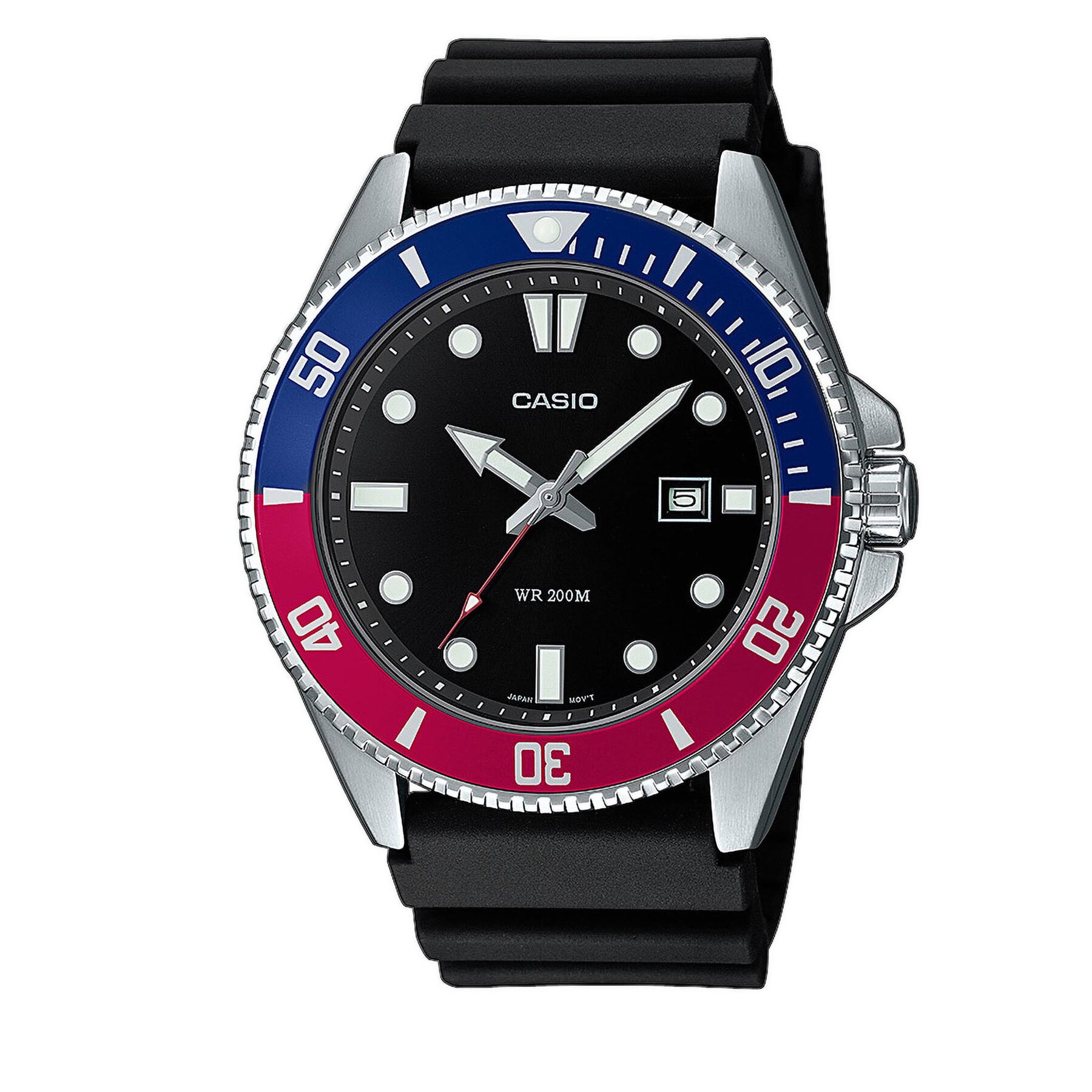 

Годинник Casio Duro Diver MDV-107-1A3VEF Black/Blue/Red, Чорний