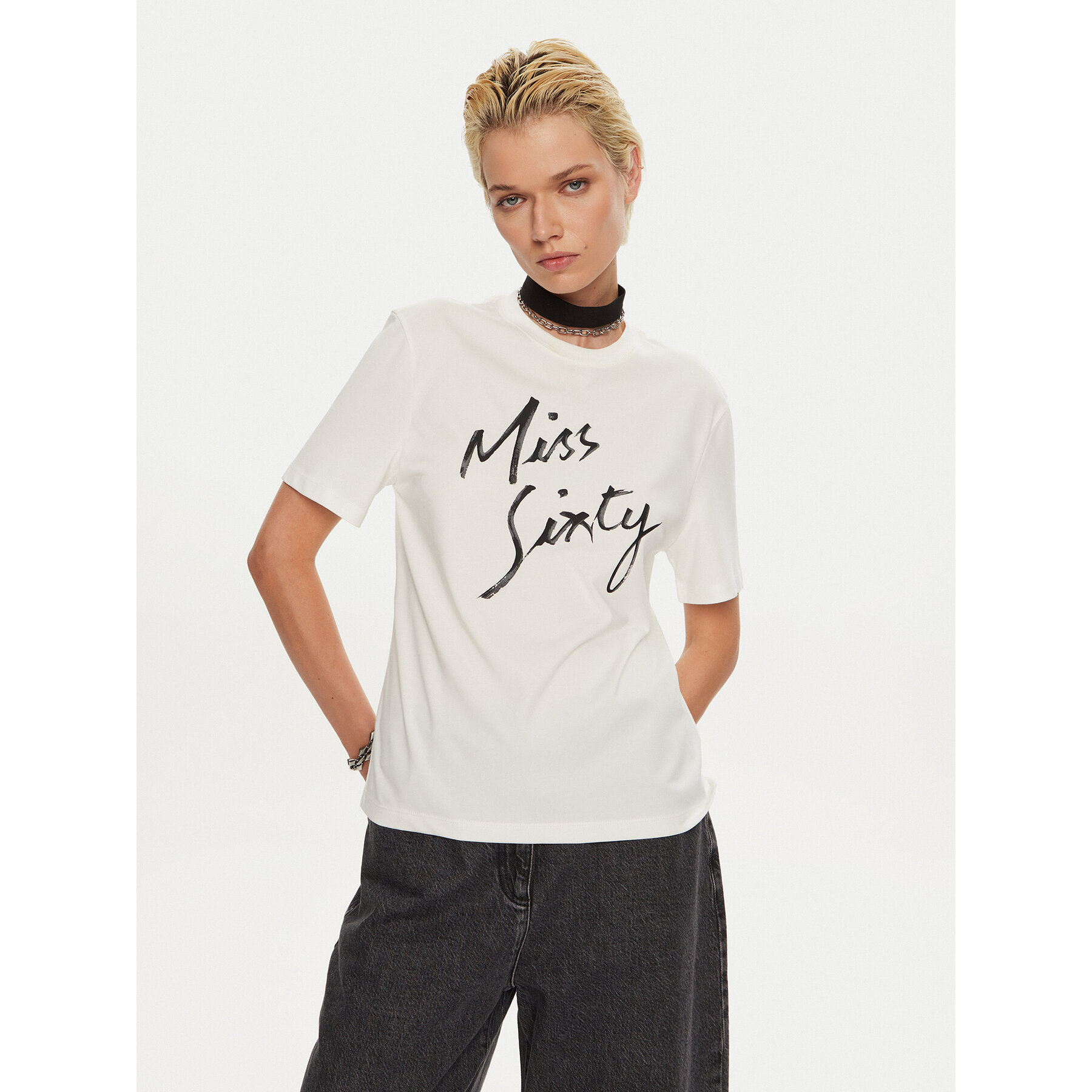 Miss Sixty Miss Sixty T-Shirt 6L3SJ3780000 Λευκό Regular Fit