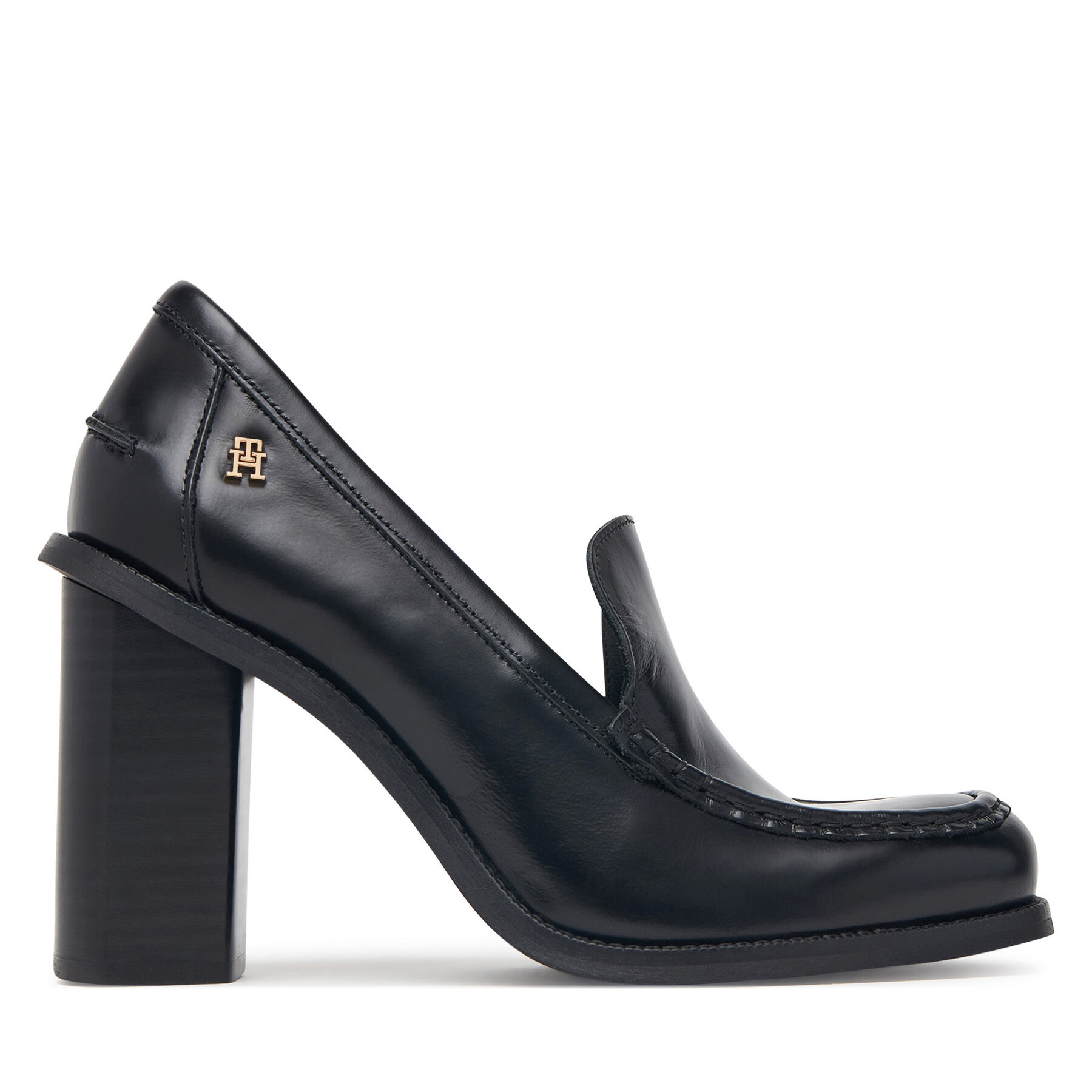 Tommy Hilfiger Κλειστά παπούτσια Tommy Hilfiger Square Toe Heeled Loafer FW0FW09493 Μαύρο