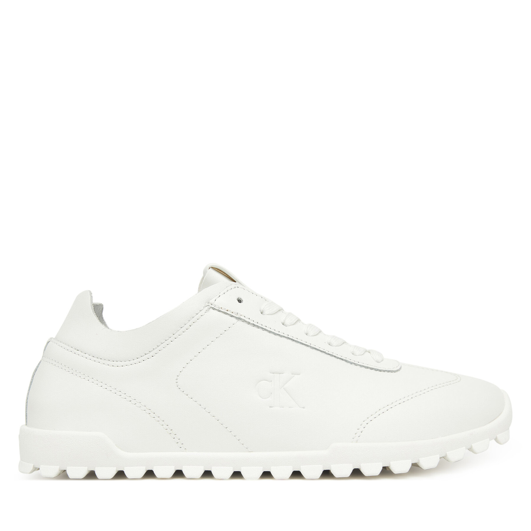 Sneakersy Calvin Klein Low Profile Runner Lth Mg YW0YW02049 Biela