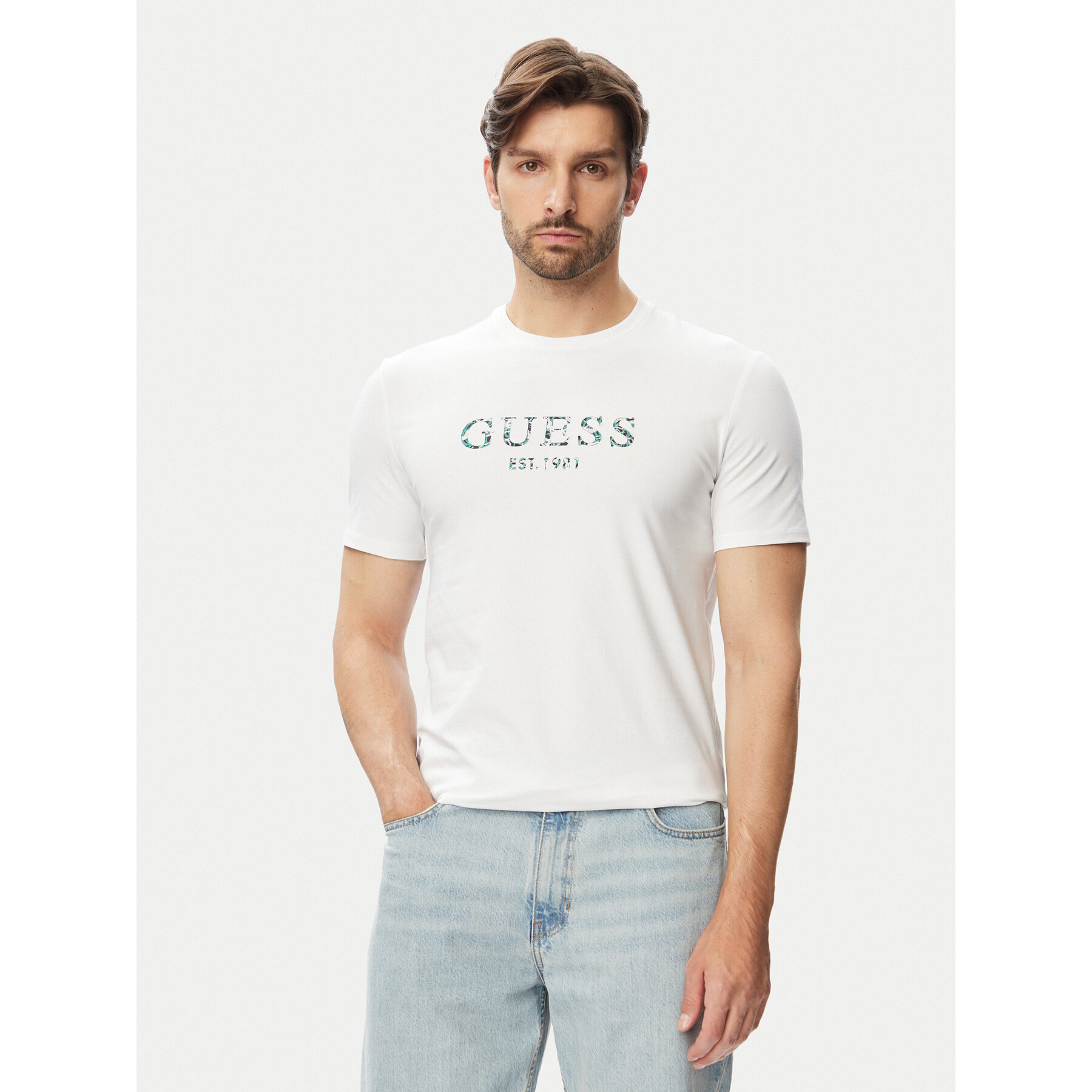 Guess T-shirt M4YI38 J1314 Bijela Regular Fit