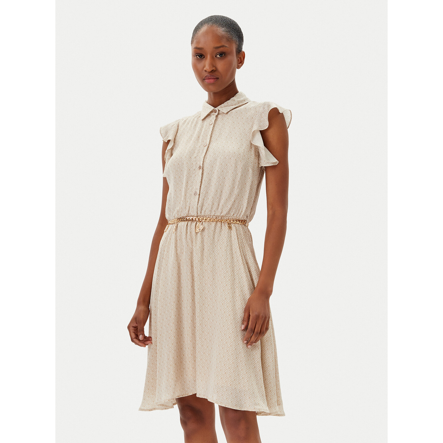 Fracomina Kleid für den Alltag FR25SD1011W774J7 Beige Regular Fit