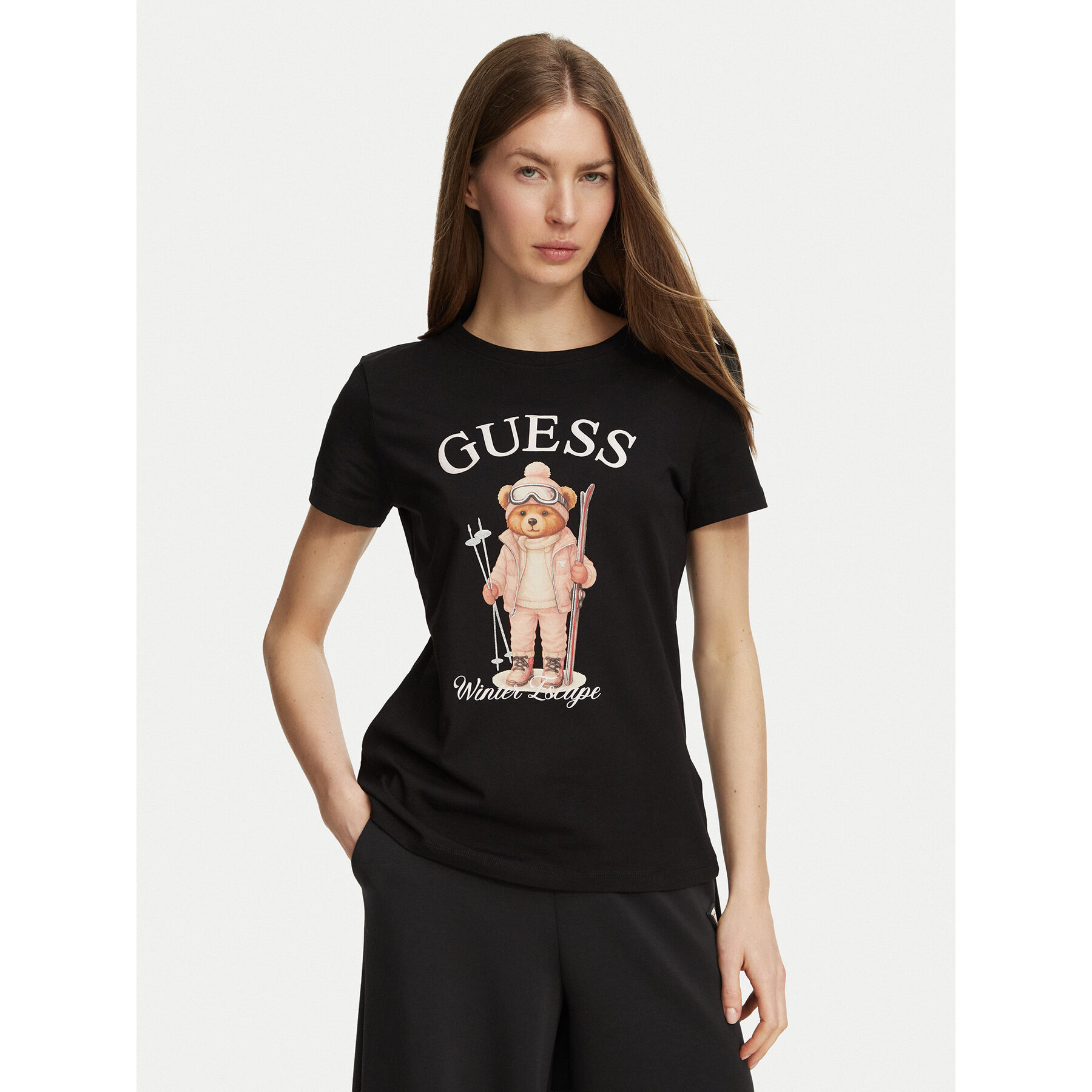 Guess T-Shirt V6BI19 K6749 Schwarz Regular Fit