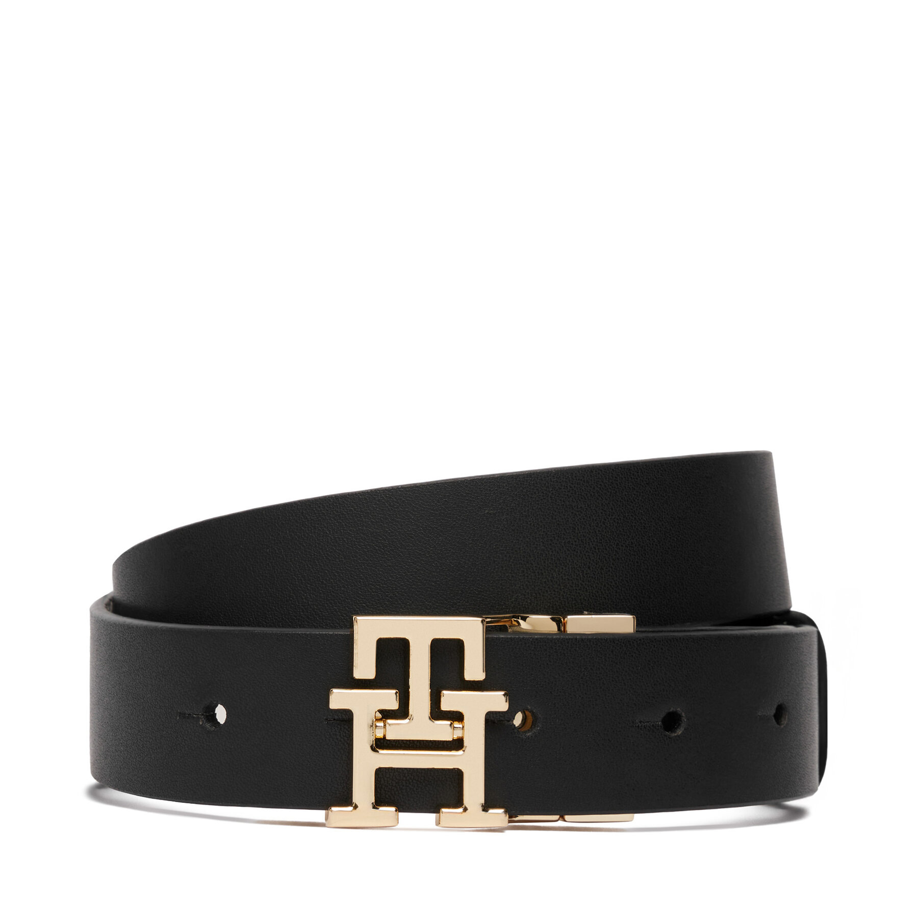 Női öv Tommy Hilfiger Th Logo 3.0 Rev Mono AW0AW18019 Fekete
