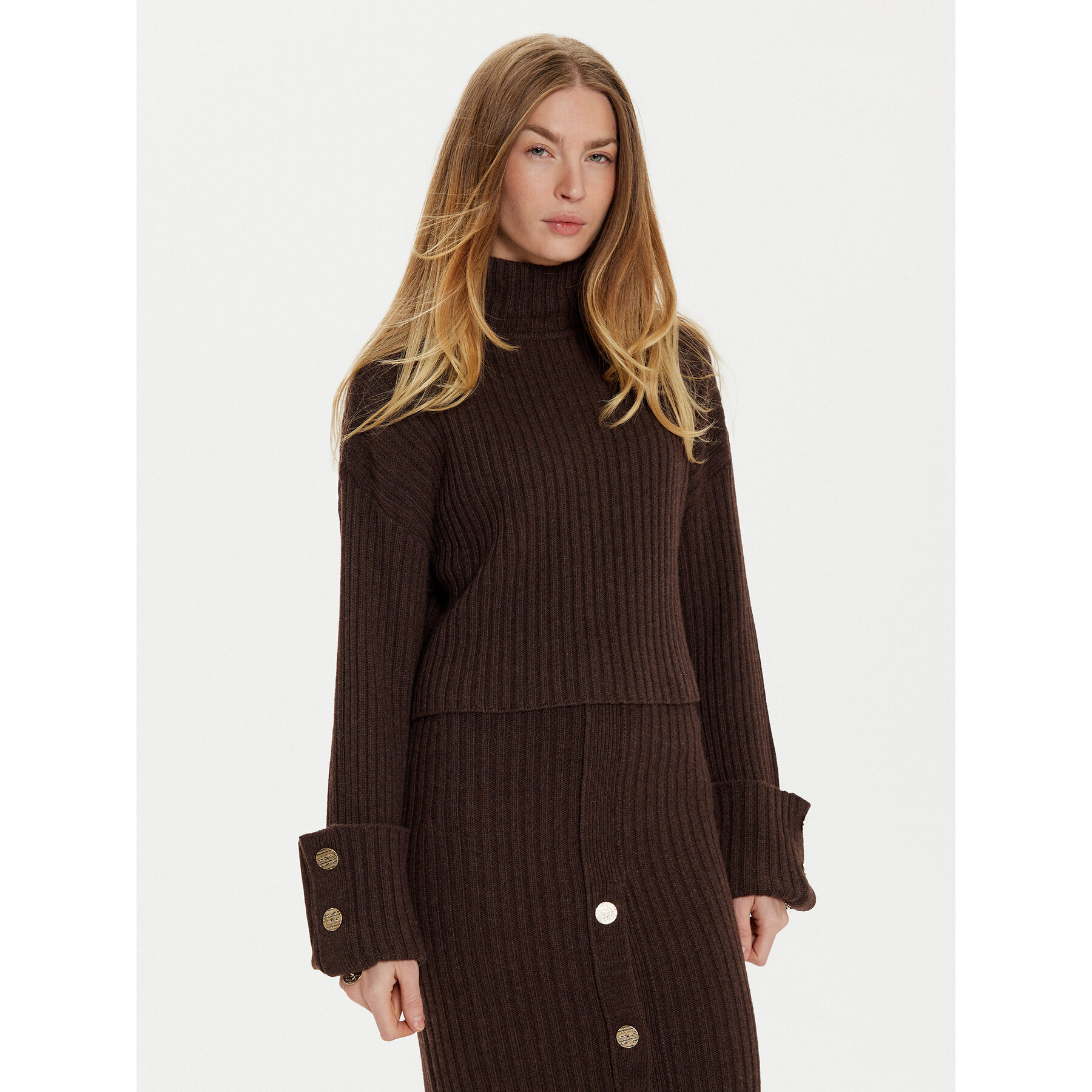 ViCOLO Rollkragenpullover 55016S Braun Regular Fit