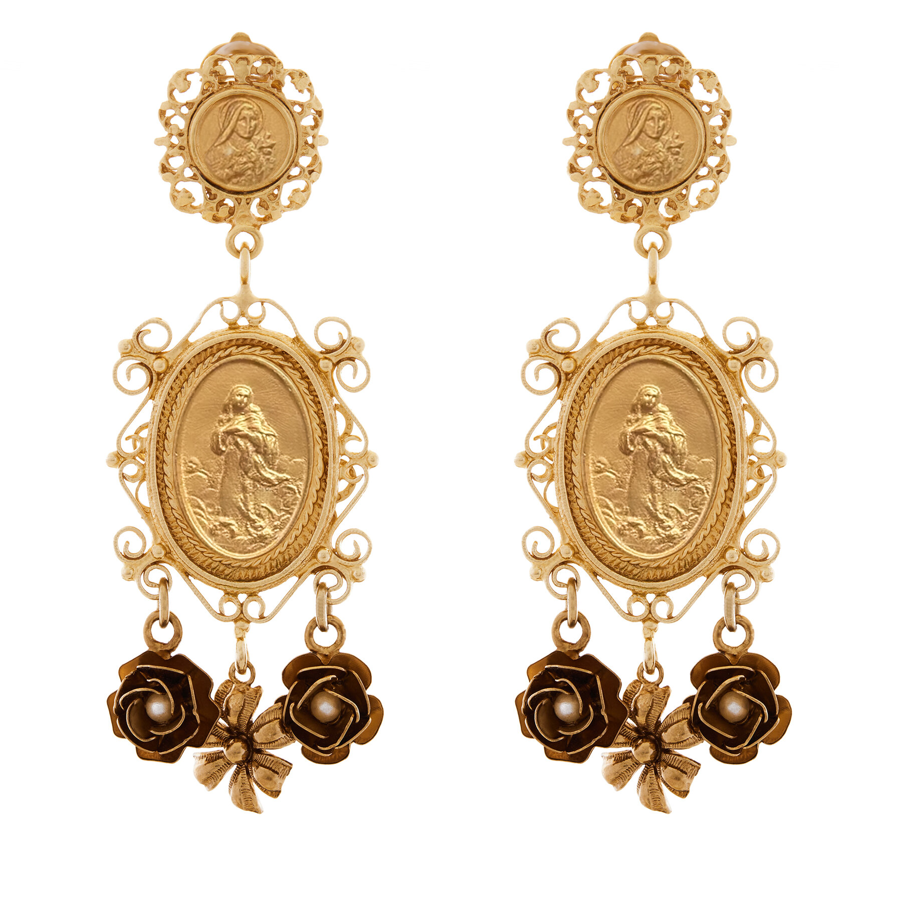 Orecchini a clip Dolce&Gabbana WEG6M1 W0001 Oro, Taglia 00, taglia : 00