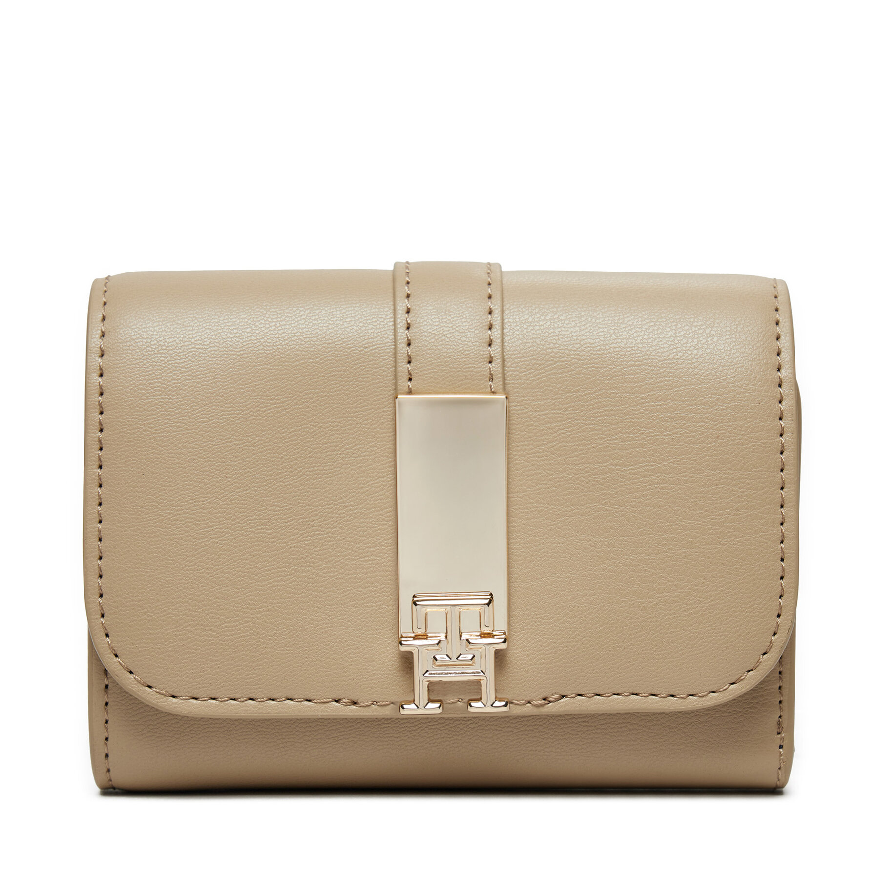 Mały Portfel Damski Tommy Hilfiger Beżowy Th Heritage Med AW0AW16579