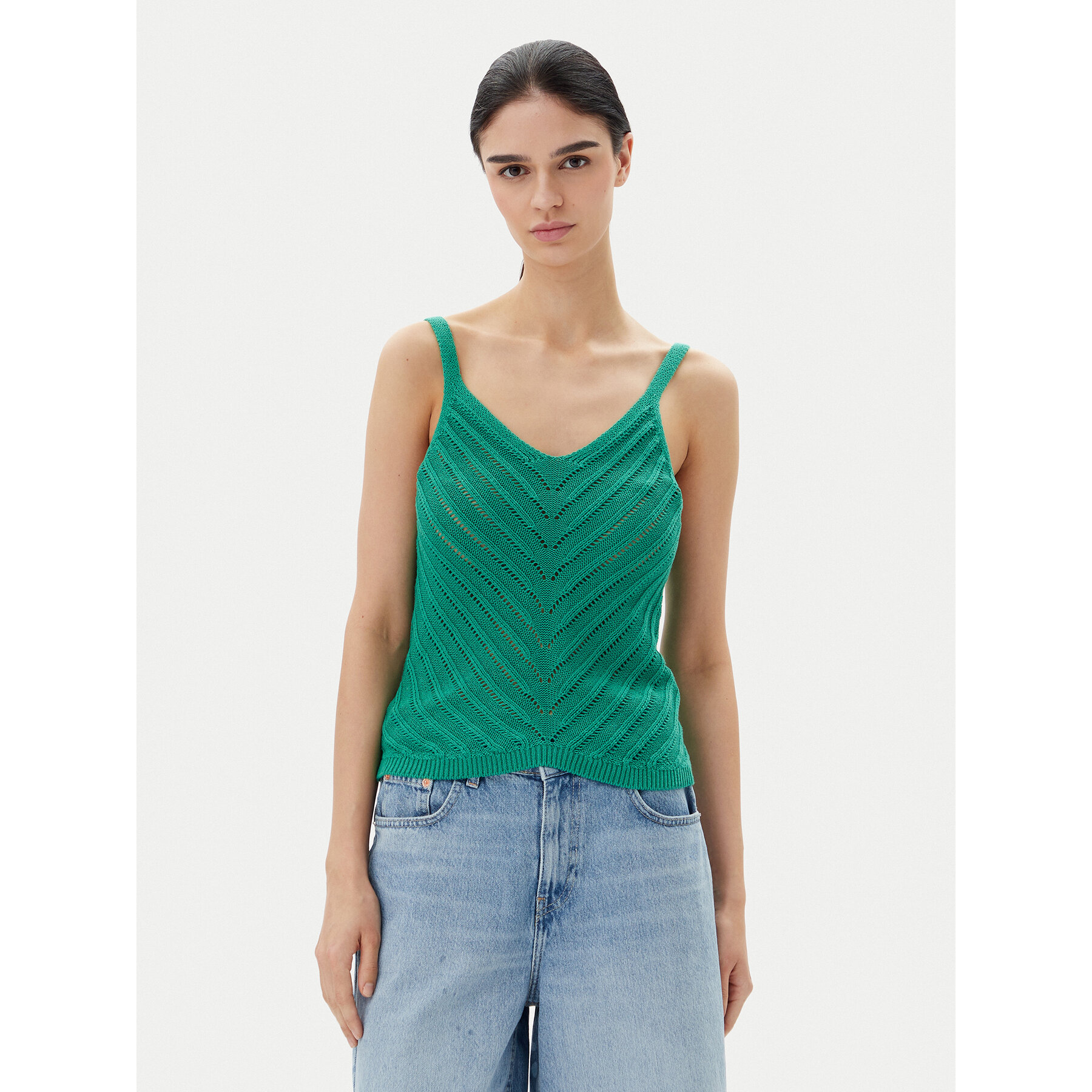 Vero Moda Marškinėliai Peru 10326463 Žalia Regular Fit