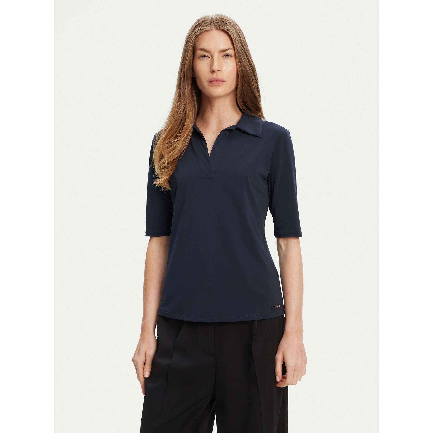 Calvin Klein Polo LV044C221G Blu Scuro Slim Fit