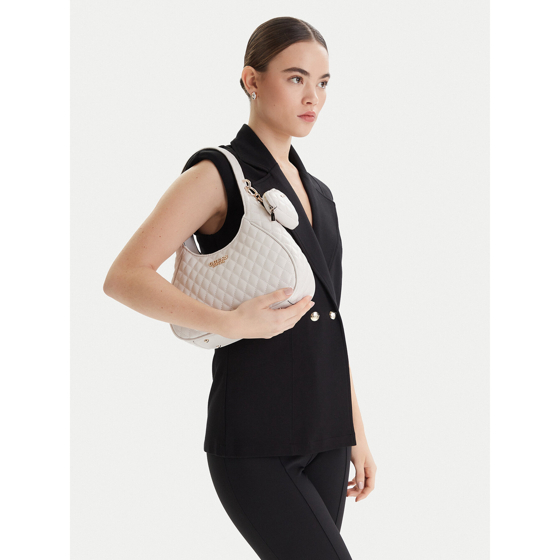 Geantă Guess Atabey HWQG98 94010 Écru