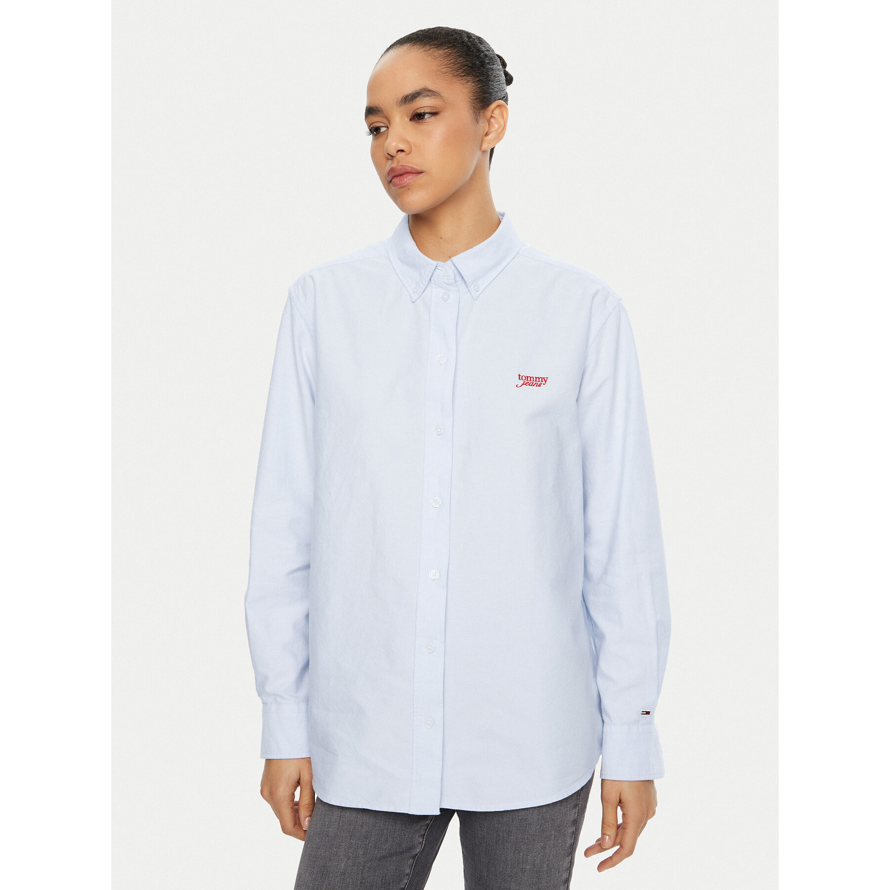 Tommy Jeans Hemd DW0DW19358 Himmelblau Relaxed Fit