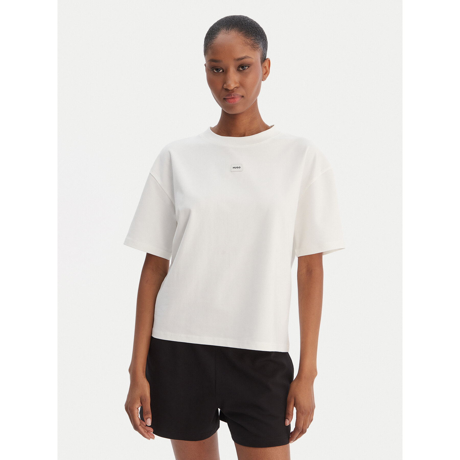 HUGO T-Shirt Signature 50556807 Λευκό Regular Fit